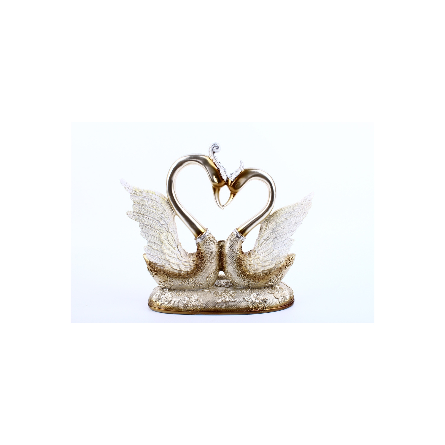 Light luxury swan sculpture ornaments resin heart-shaped base couple decorations modern art home decoration birthday/Valentine's Day/wedding gift