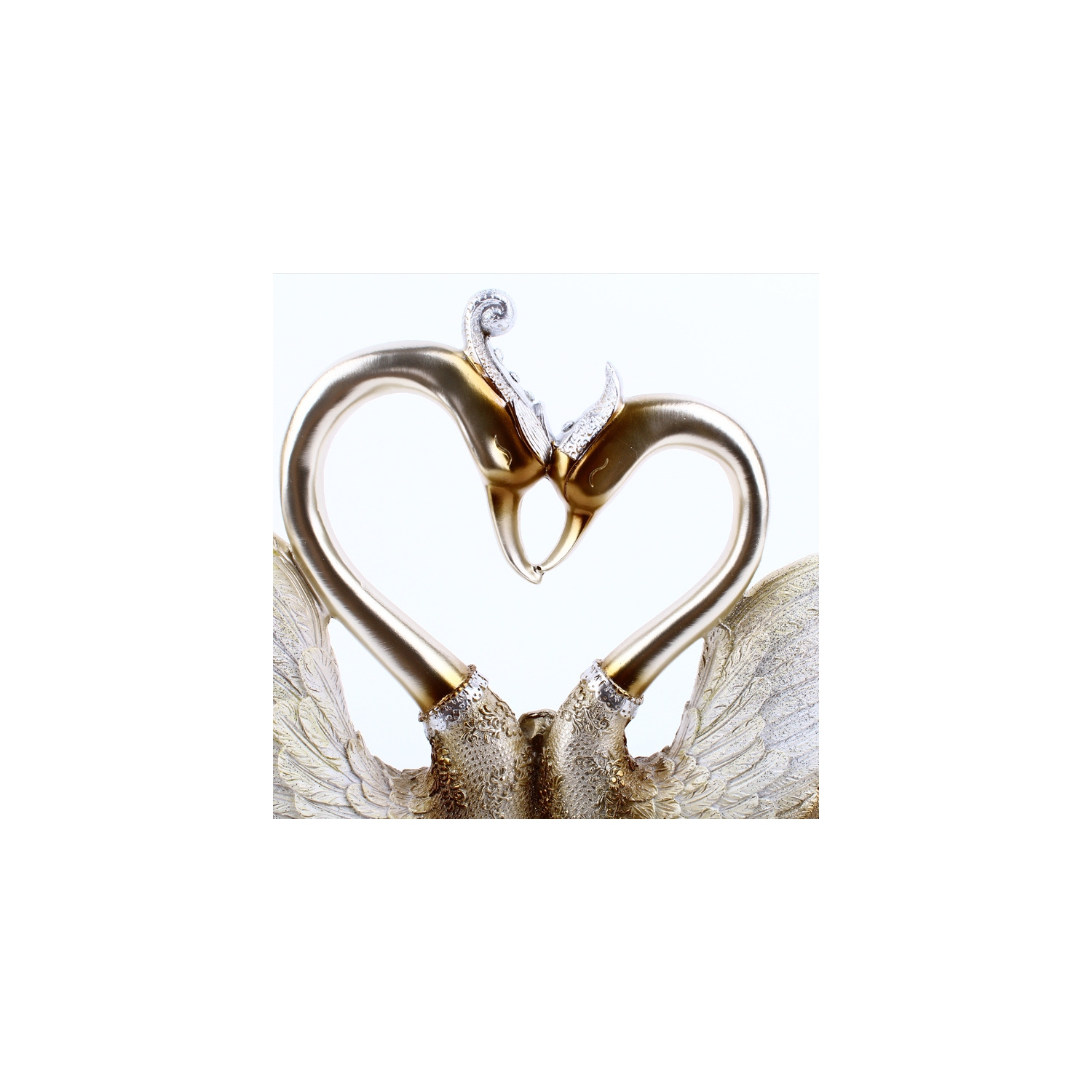 Light luxury swan sculpture ornaments resin heart-shaped base couple decorations modern art home decoration birthday/Valentine's Day/wedding gift
