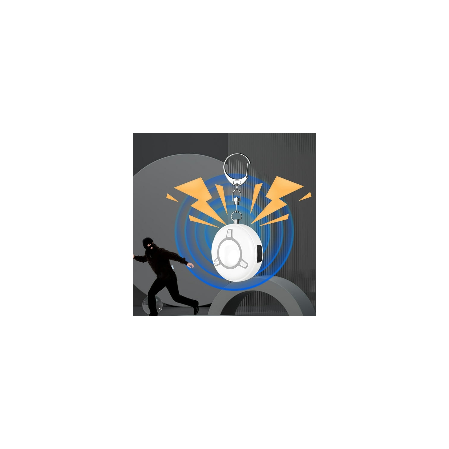 130dB smart anti-wolf alarm - sound and light dual alarm + LED flashlight Portable keychain design Safety protection for women when running at night