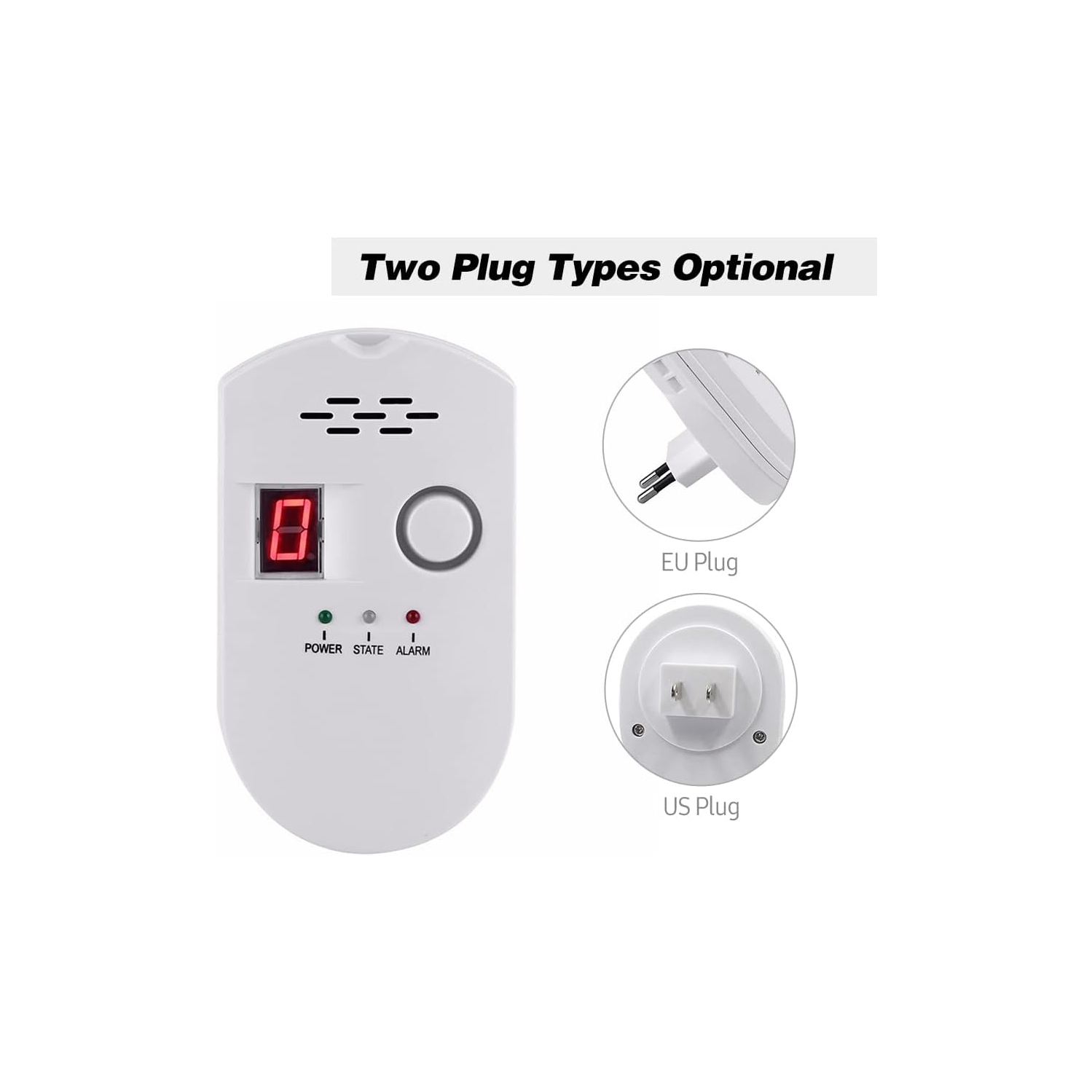 Détecteur de gaz avec affichage LCD, alarme gaz naturel/méthane/GPL, alarme 85&nbsp;dB de décibels élevés, convient à la maison, la cuisine, le VR et