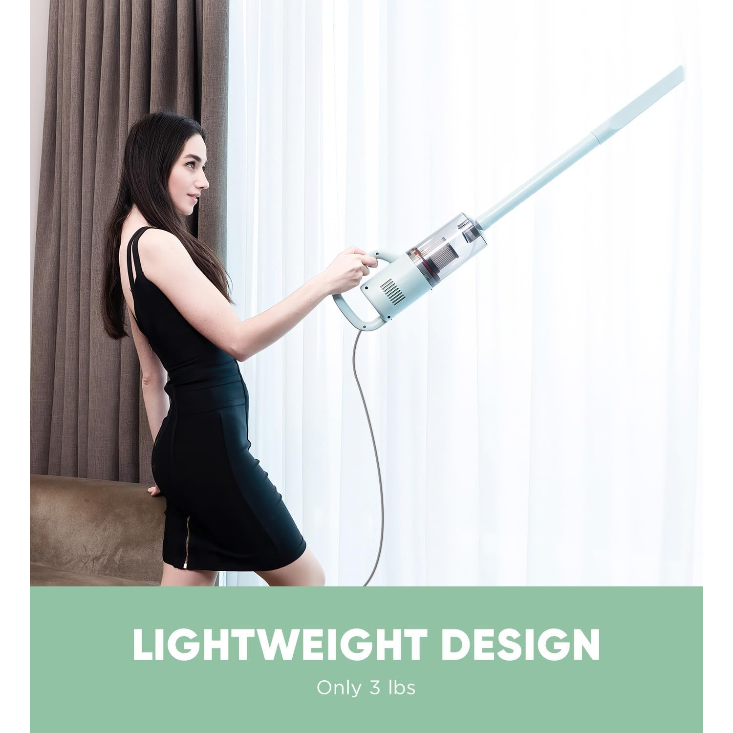 Corded Stick Vacuum Cleaner, 14kpa Powerful Suction Handheld Vacuum Cleaner with Crevice Tool, Small Vacuum Cleaner for Hardwood Floor Pet Hair