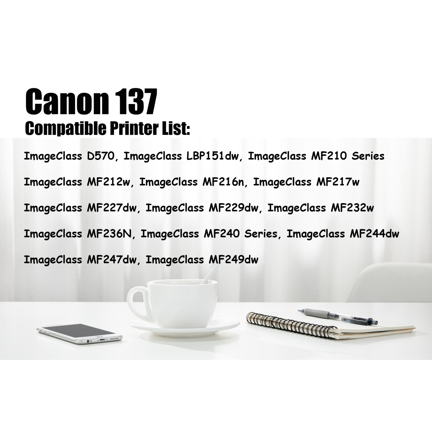 Ultra Toner® Compatible Canon 137 Black Toner Cartridge CRG-137 ImageClass D570 LBP151dw MF210 MF212w MF216n MF217w MF227dw MF229dw MF232w MF236N