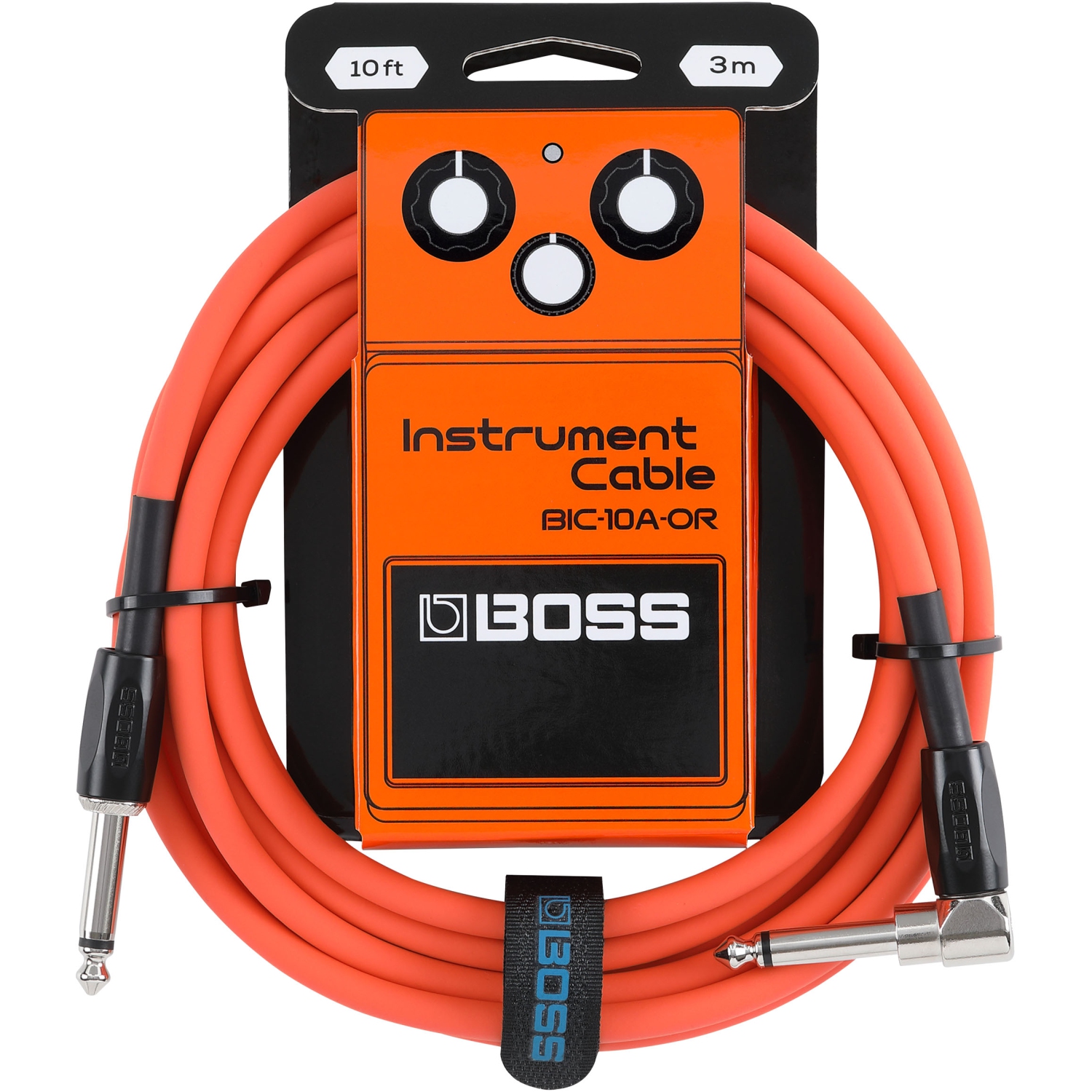 BOSS 10' Straight/Angle Instrument Cable - Orange