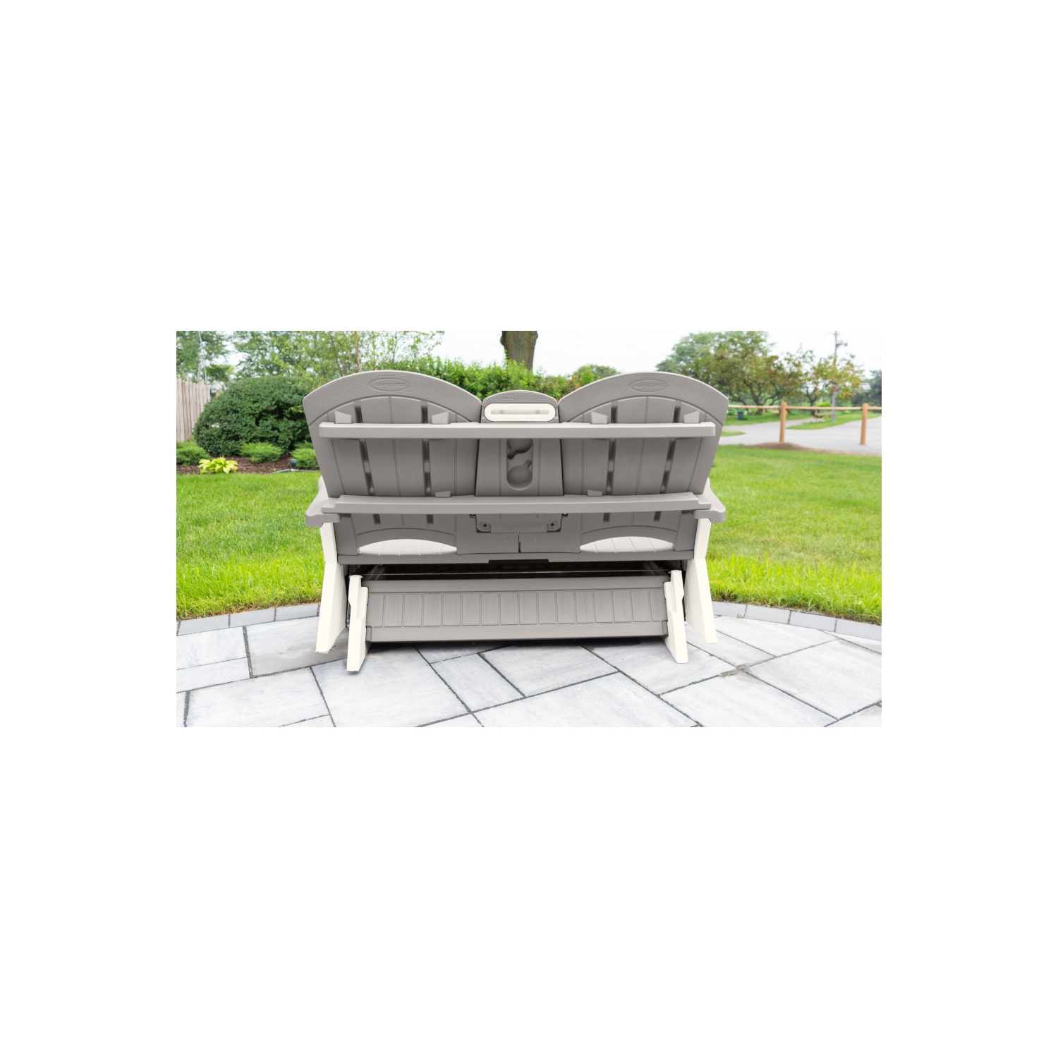 Suncast - Fauteuil coulissant Adirondack avec console - Gris colombe