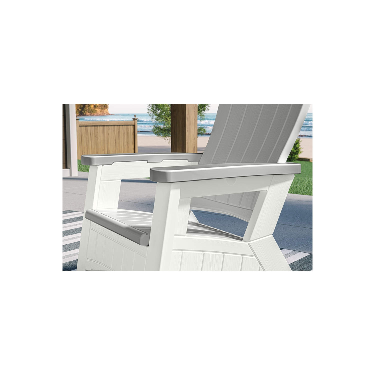 Suncast - Adirondack Chair w/Storage - Dove Gray/Ice Cube