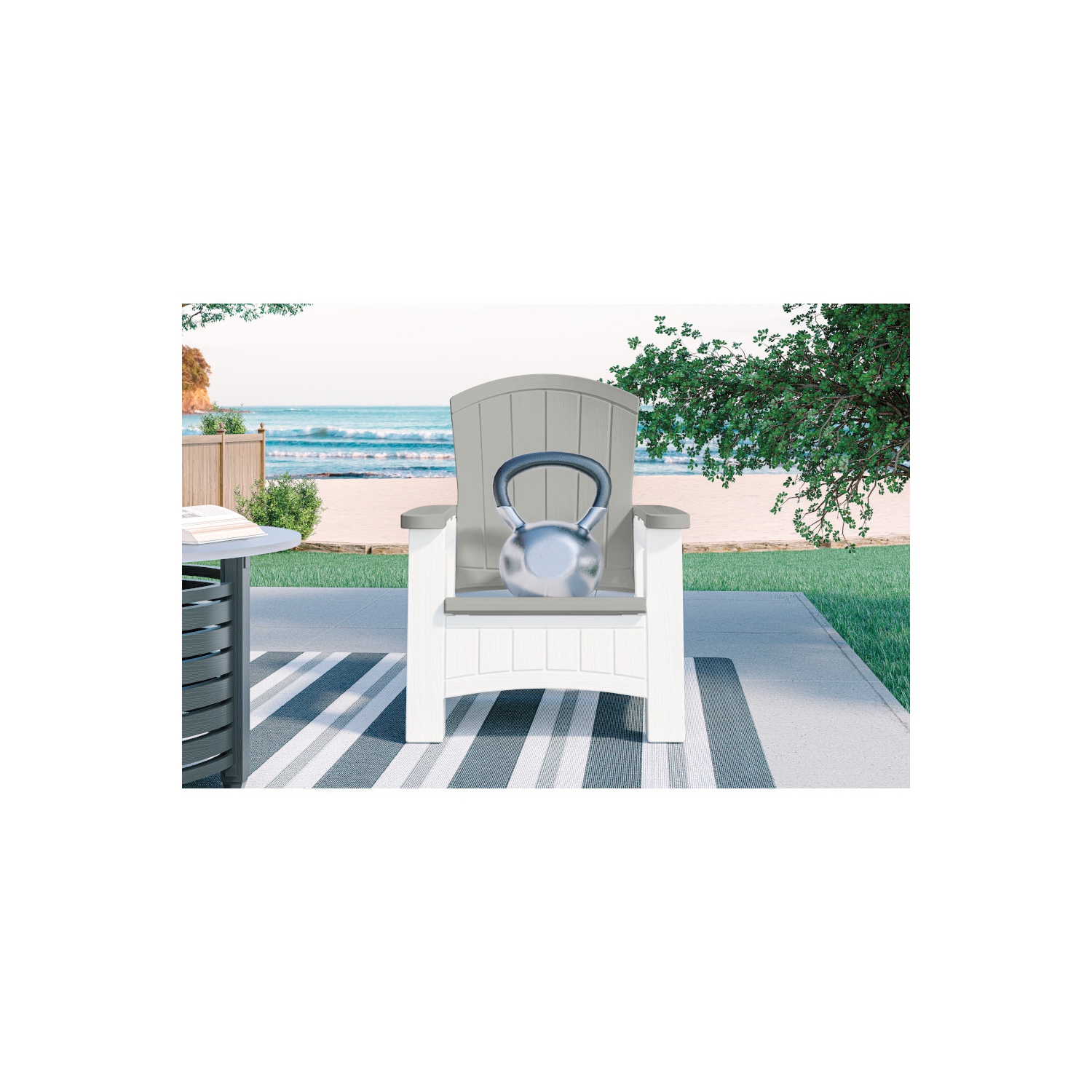 Suncast - Adirondack Chair w/Storage - Dove Gray/Ice Cube