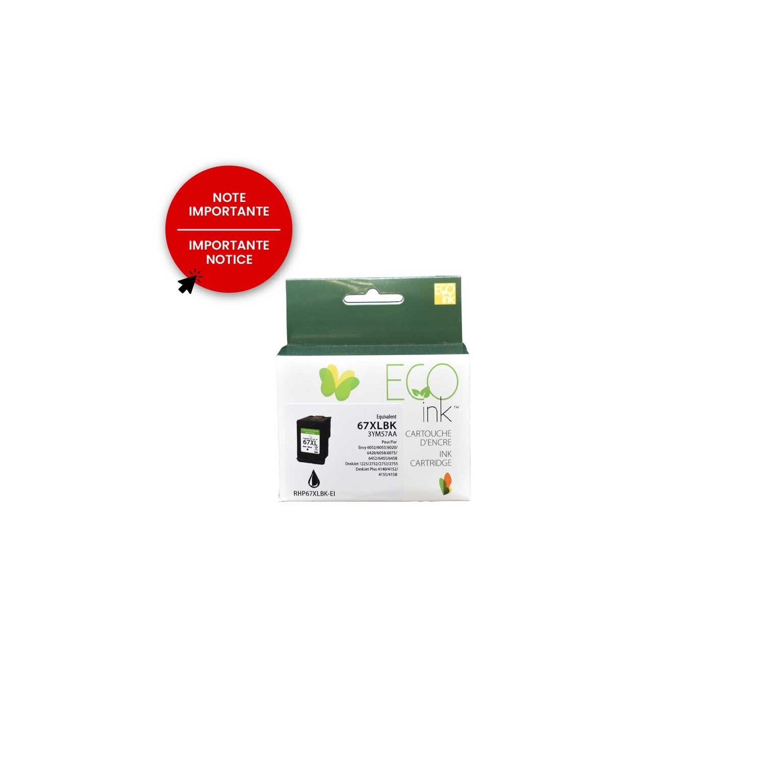 HP No.67XL 3YM57AN Reman EcoInk Black