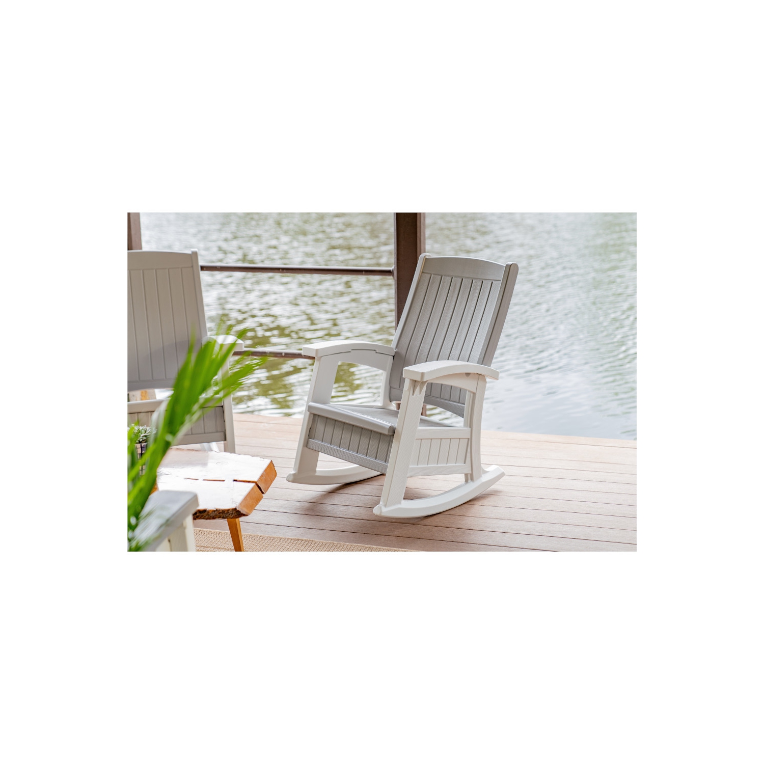 Suncast - Rocking Chair w/Storage - Dove Gray/Ice Cube