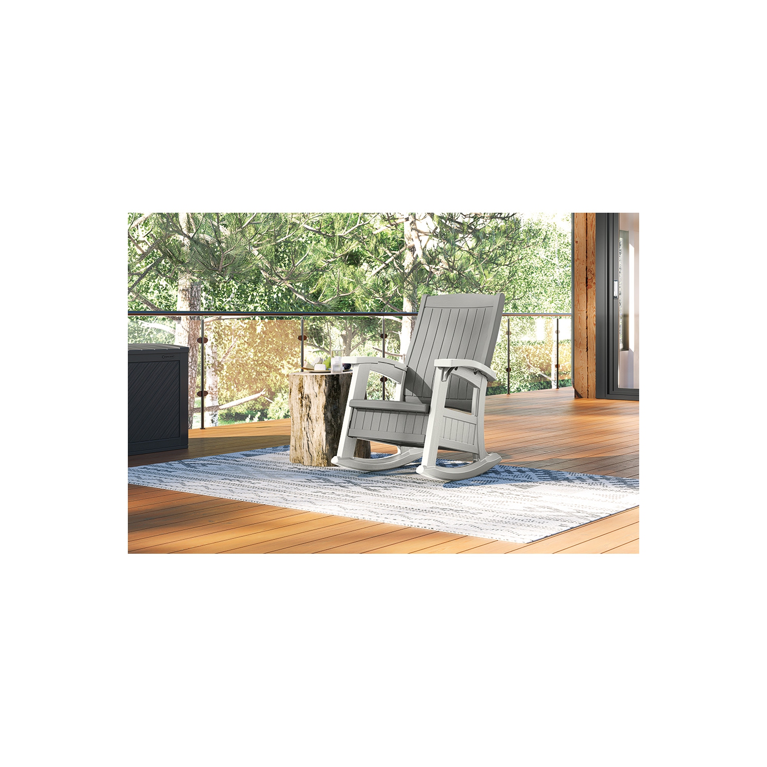 Suncast - Rocking Chair w/Storage - Dove Gray/Ice Cube