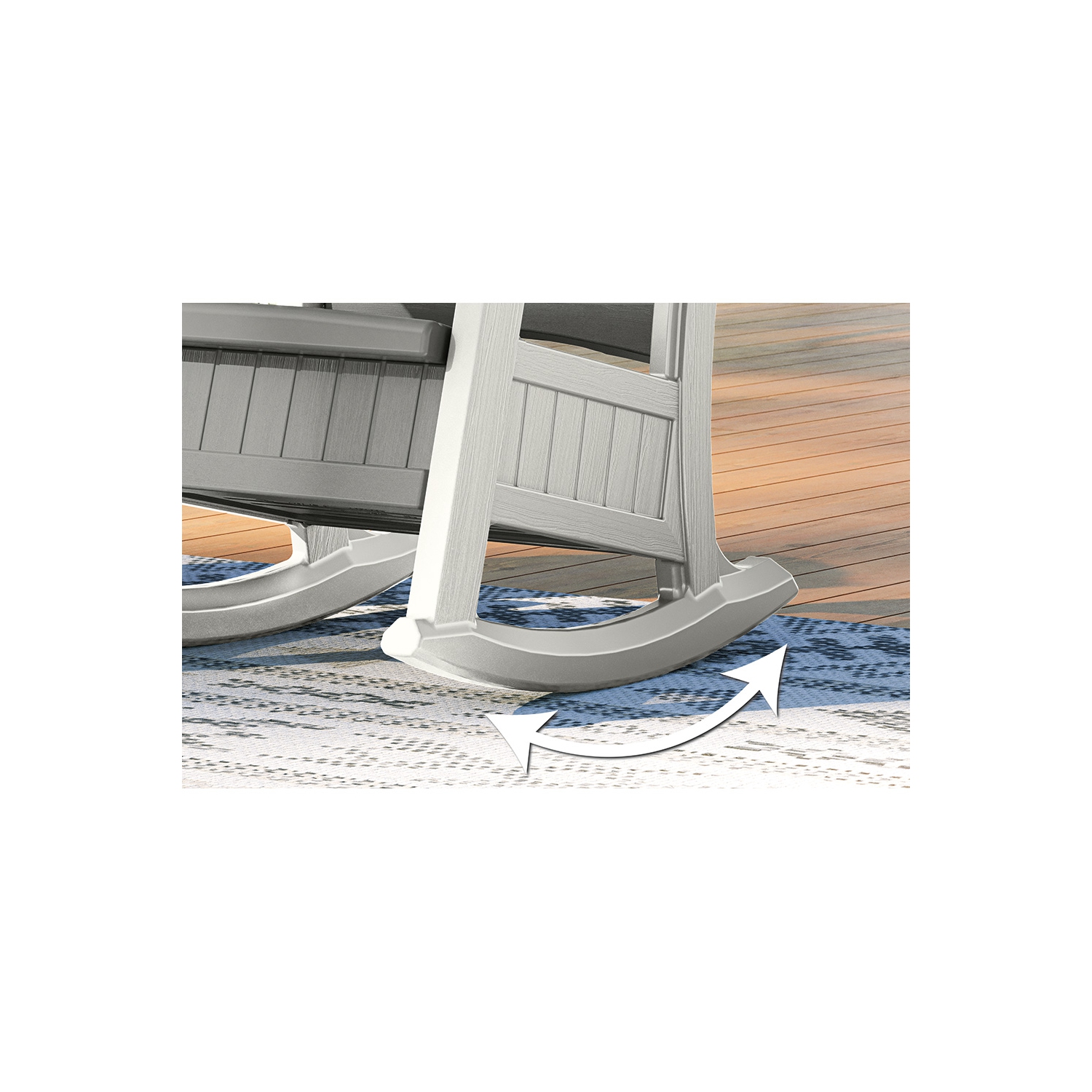 Suncast - Rocking Chair w/Storage - Dove Gray/Ice Cube