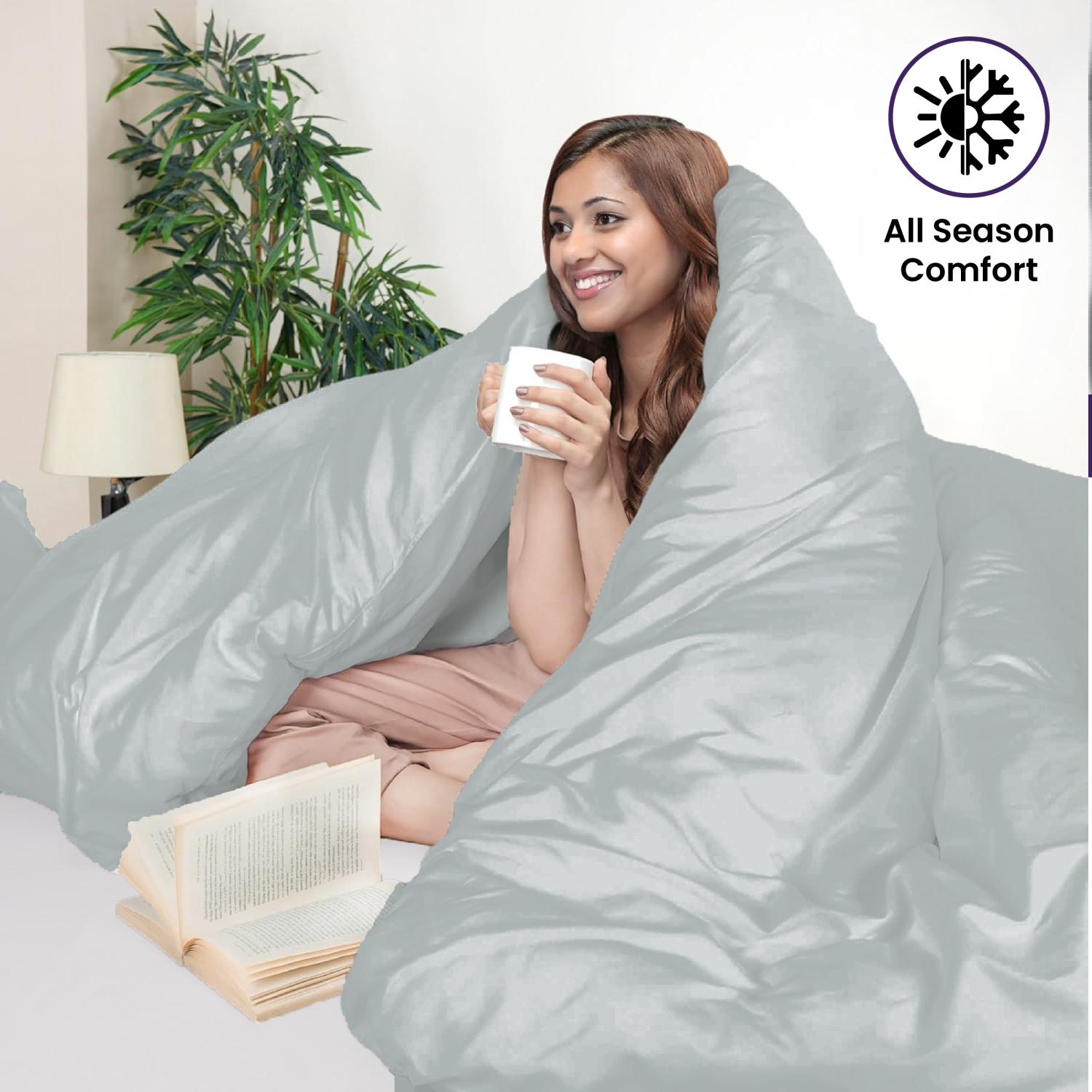 Ensemble de housse de douillette 3 pièces Beddora pour grand lit | 100 % coton – Doux, perméable à l'air et durable avec attaches aux coins Fermeture