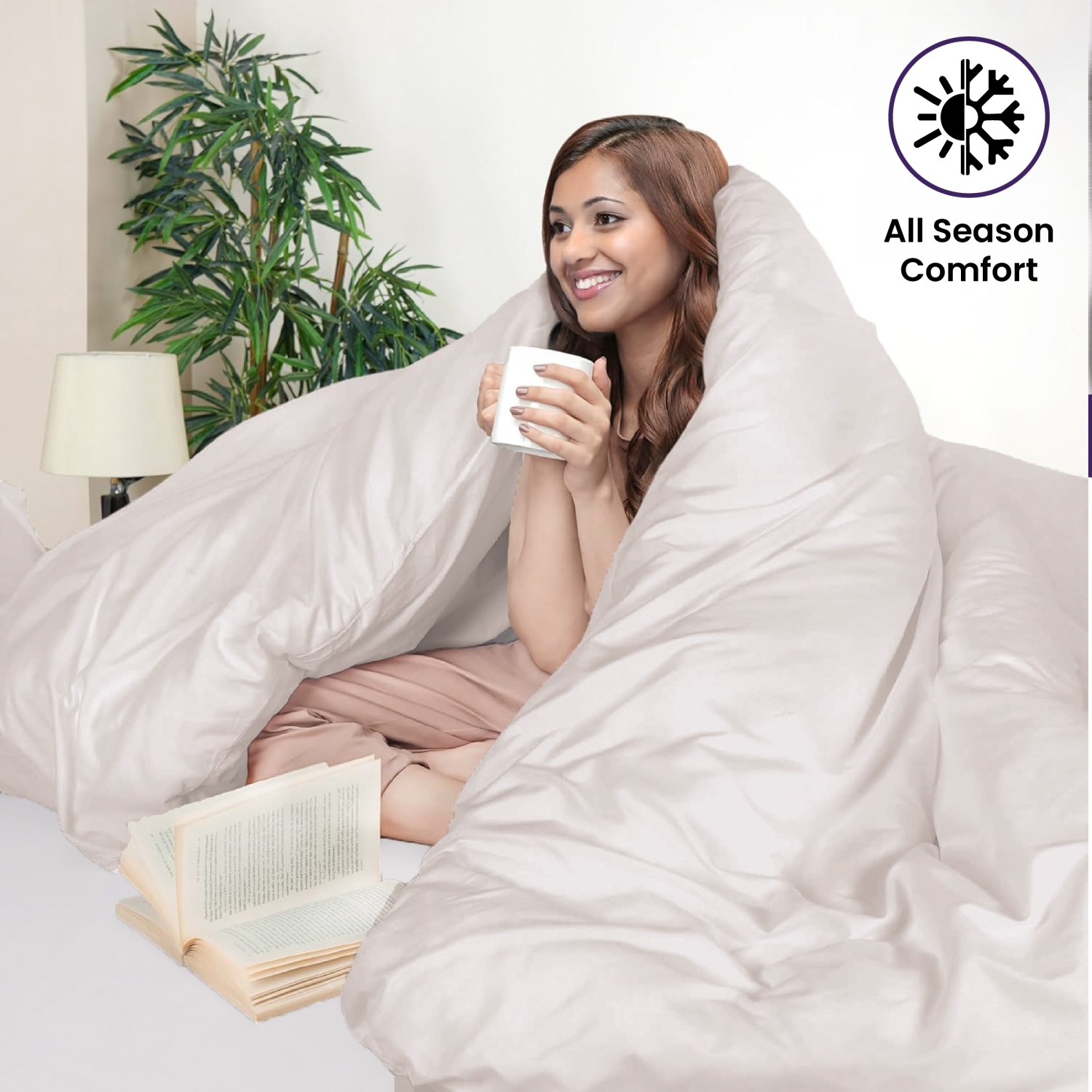 Ensemble de housse de douillette 3 pièces Beddora pour grand lit | 100 % coton – Doux, perméable à l'air et durable avec attaches aux coins Fermeture