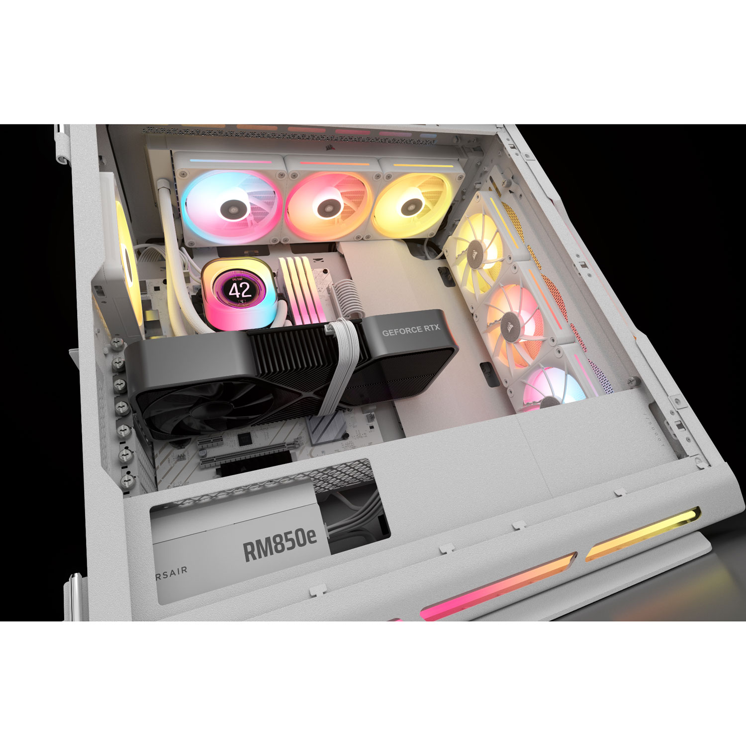 Bloc d'alimentation entièrement modulaire ATX 3.1 de 850 W RM850e de Corsair - Blanc
