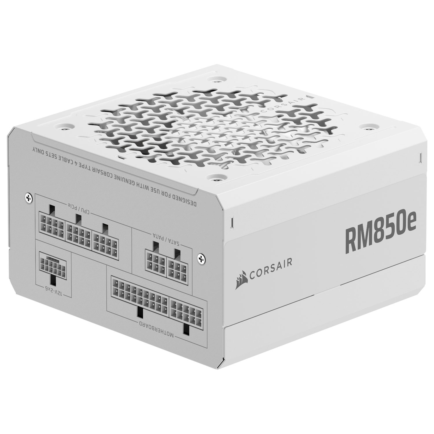 Bloc d'alimentation entièrement modulaire ATX 3.1 de 850 W RM850e de Corsair - Blanc
