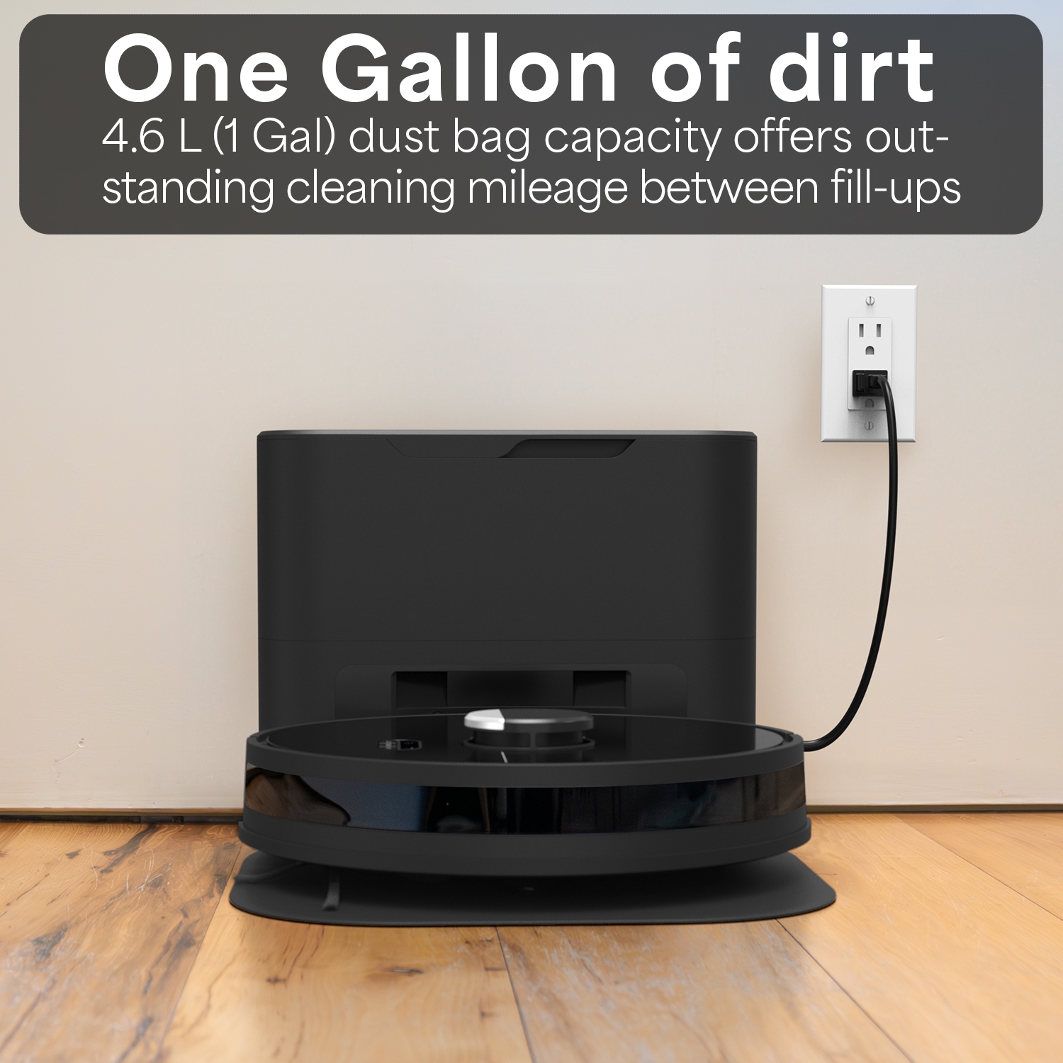 Open Box - bObsweep Dustin Self-Emptying Robot Vacuum & Mop, Night -1 Year Warranty