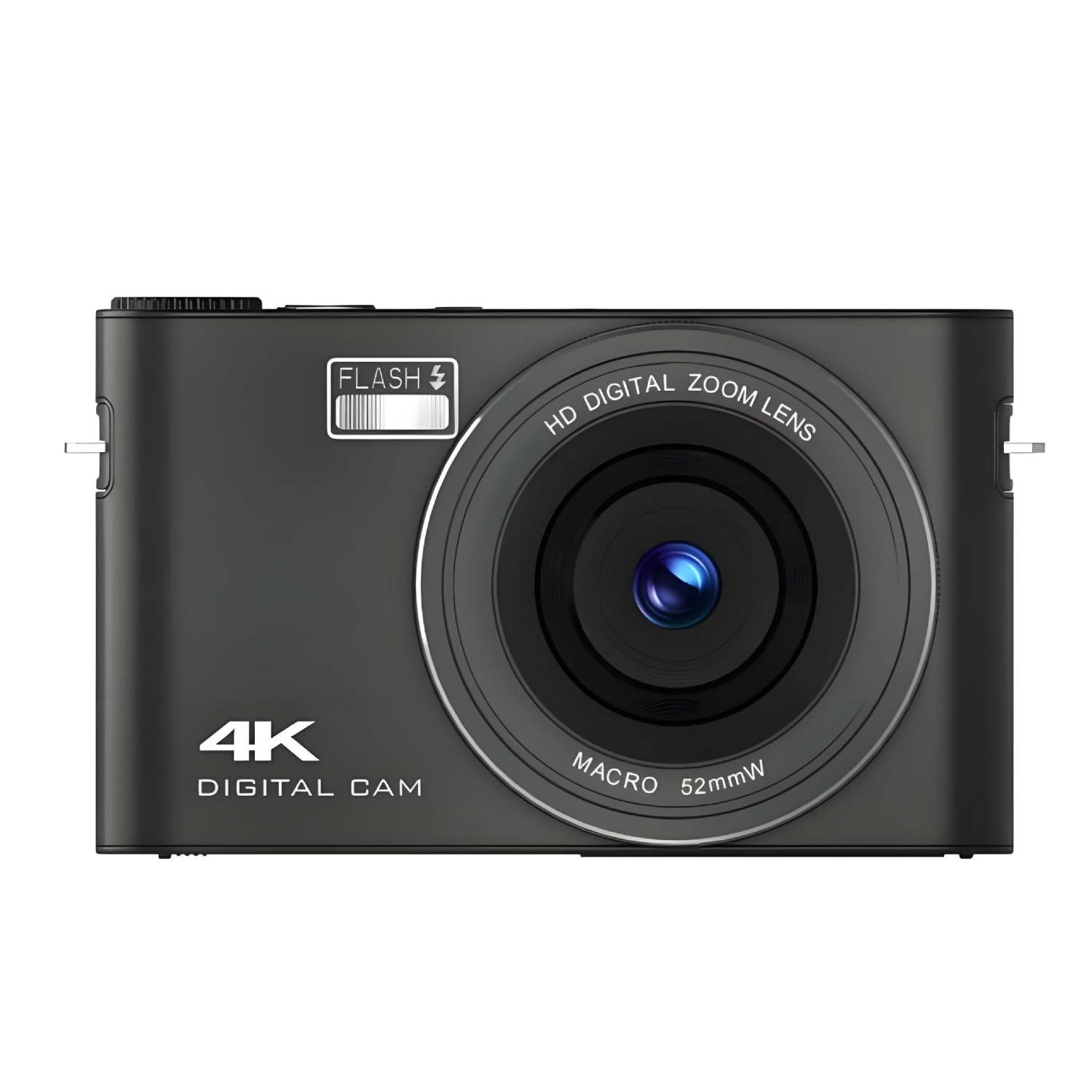 Touch screen 4K digital micro single camera CCD video camera. Anti-shake digital camera with children's MP3 player - black