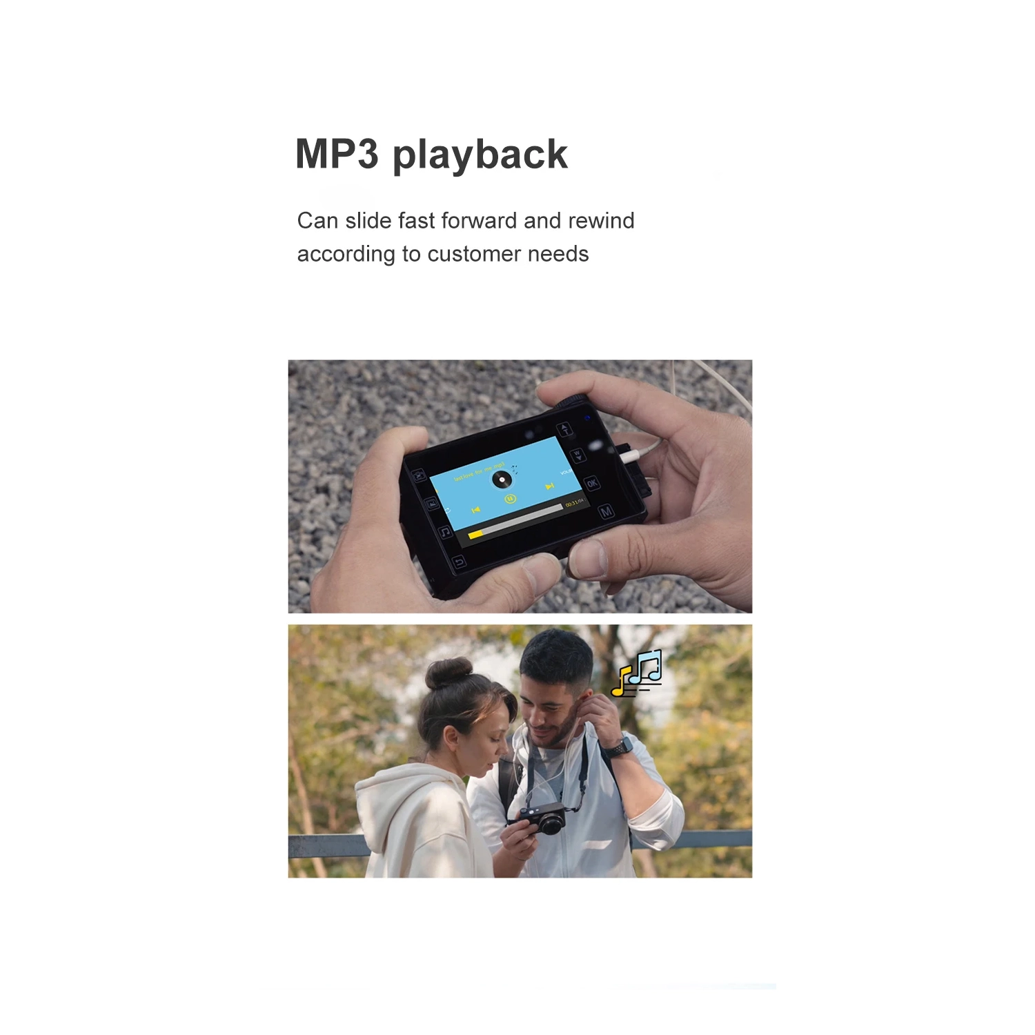 Touch screen 4K digital micro single camera CCD video camera. Anti-shake digital camera with children's MP3 player - black