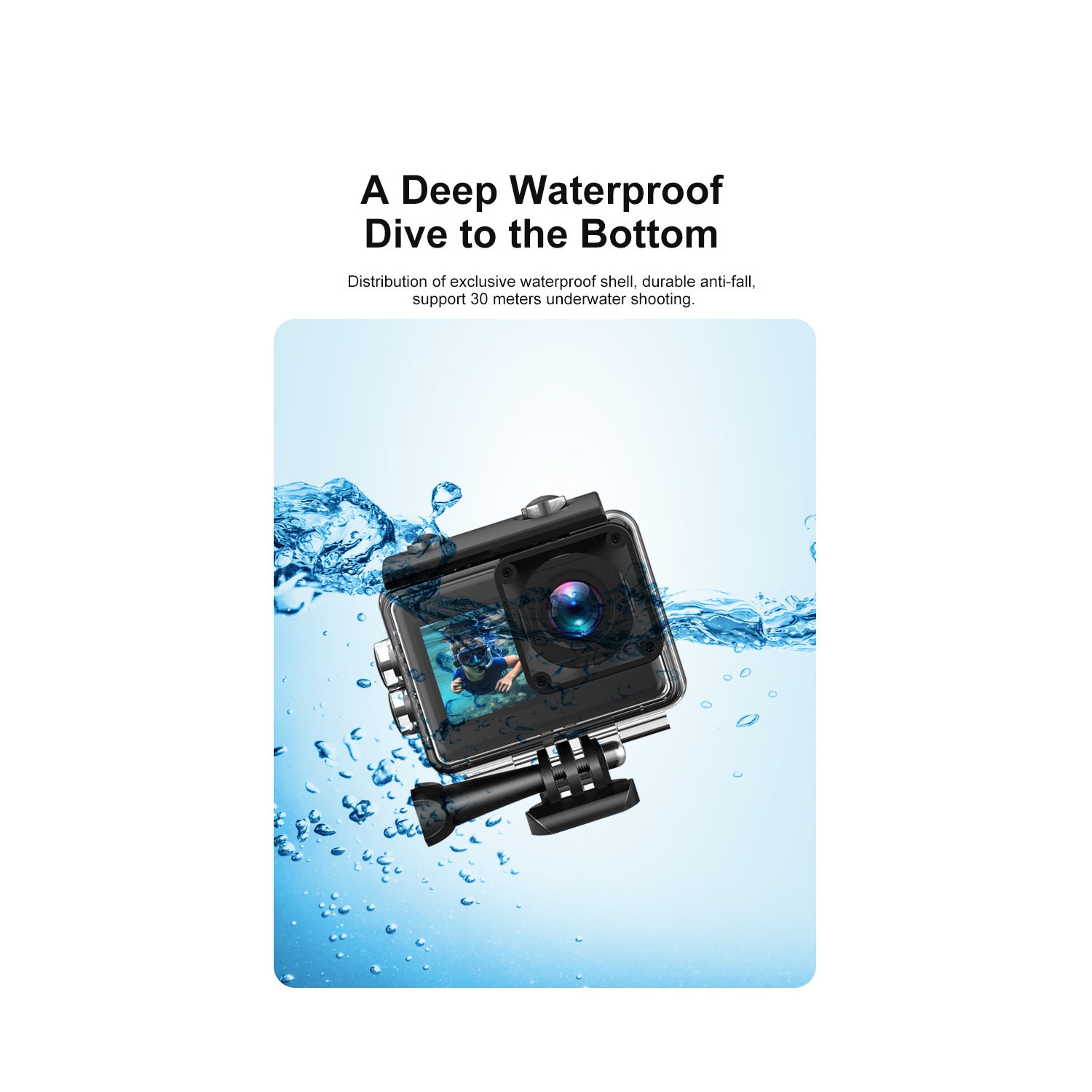 Action Camera 4K HD Dual Color Screen Waterproof Anti-Shake Playback Outdoor Camera WiFi Internet Sports DV Camera - [V8] 4k Dual Screen + Sony Lens