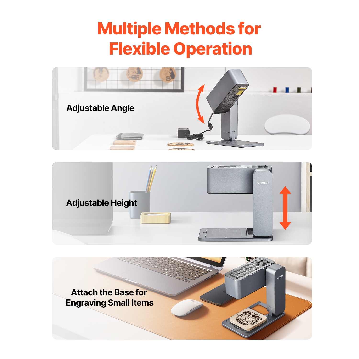 VEVOR 600 mm/s Portable Laser Engraver, 5W Handheld Engraving Machine, DIY Laser Engraver and Cutter Basic Set, for Mental, Blue Laser Wood, Leather,