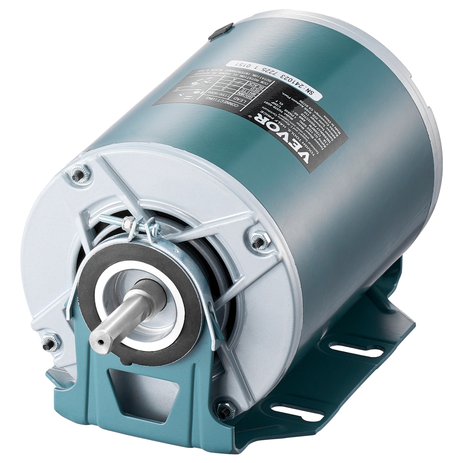 VEVOR 1/2HP Furnace Blower Motor 1720RPM, 115V 7.1A Belt Drive Blower Motor Single Phase - 0.5" Shaft Diameter, 1.6" Shaft Length, CW/CCW Rotation