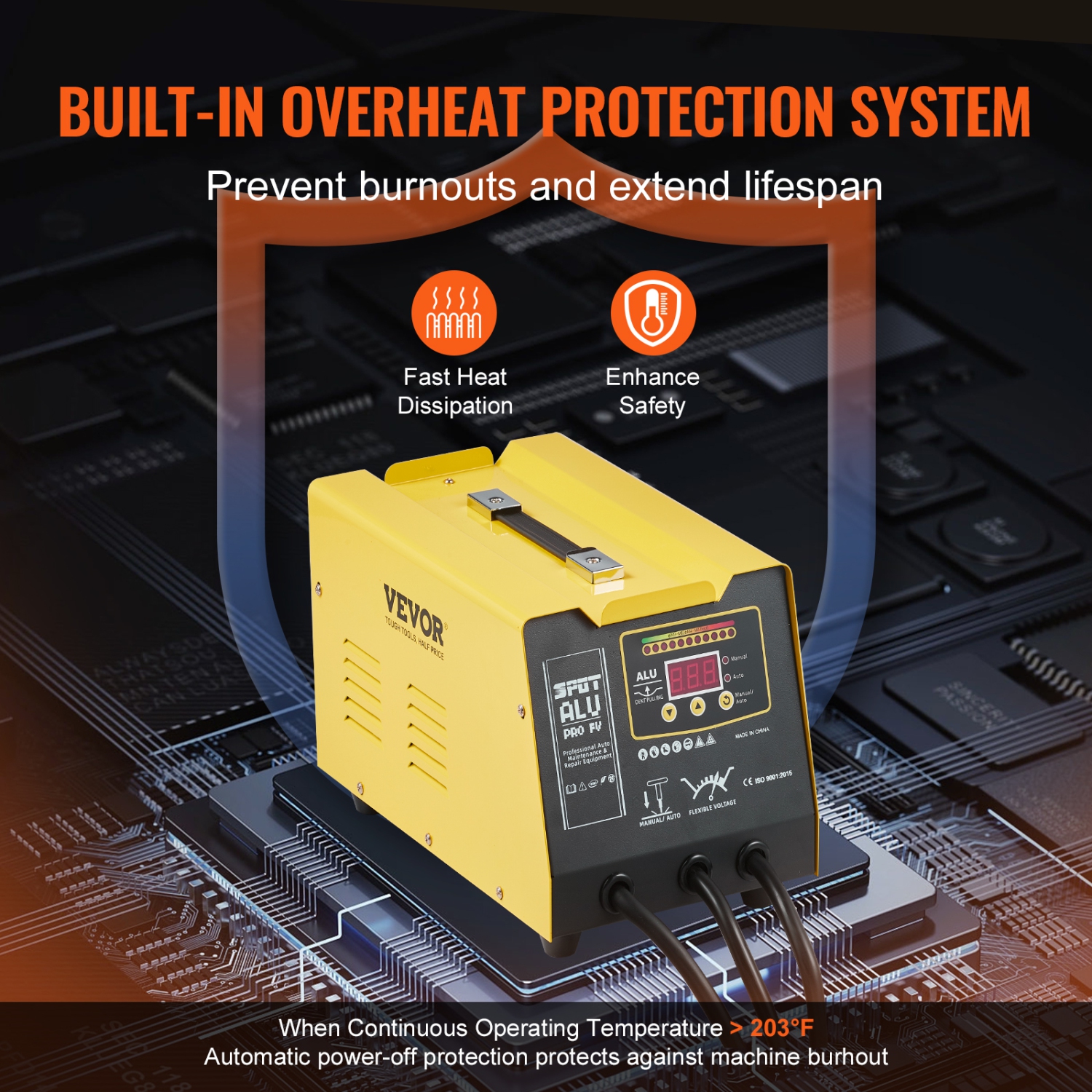 VEVOR 300W Spot Welder Dent Puller,Stud Welder Dent Repair Kit with Heat Gun, Auto/Manual Mode, 110V Auto Body Spot Welding Dent Repair Machine for