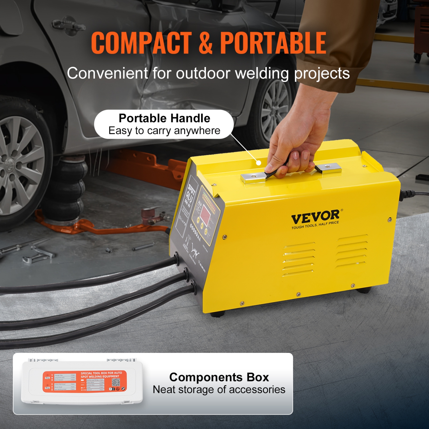 VEVOR 300W Spot Welder Dent Puller,Stud Welder Dent Repair Kit with Heat Gun, Auto/Manual Mode, 110V Auto Body Spot Welding Dent Repair Machine for