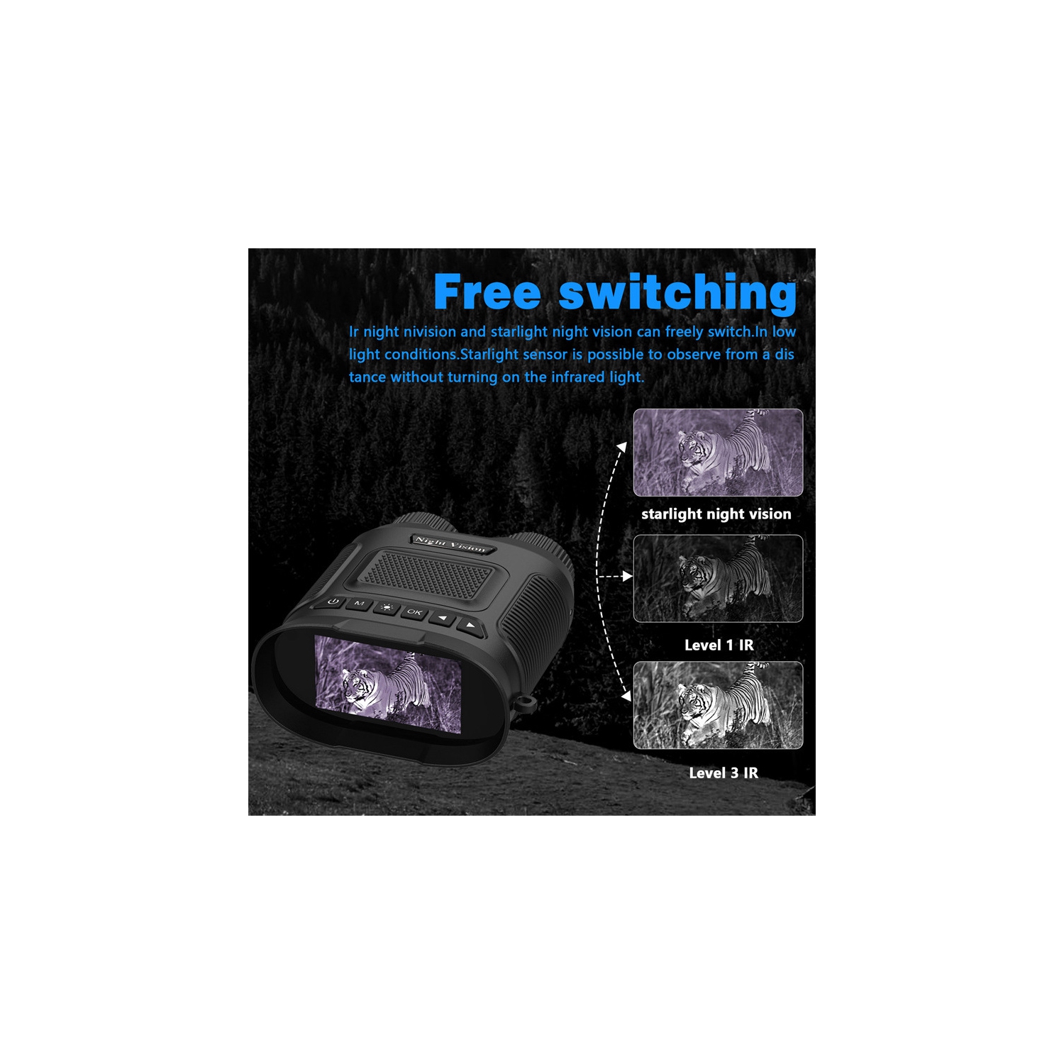 Lunettes de vision nocturne Jumelles vision nocturne pour une noirceur totale, vision nocturne infrarouge numérique