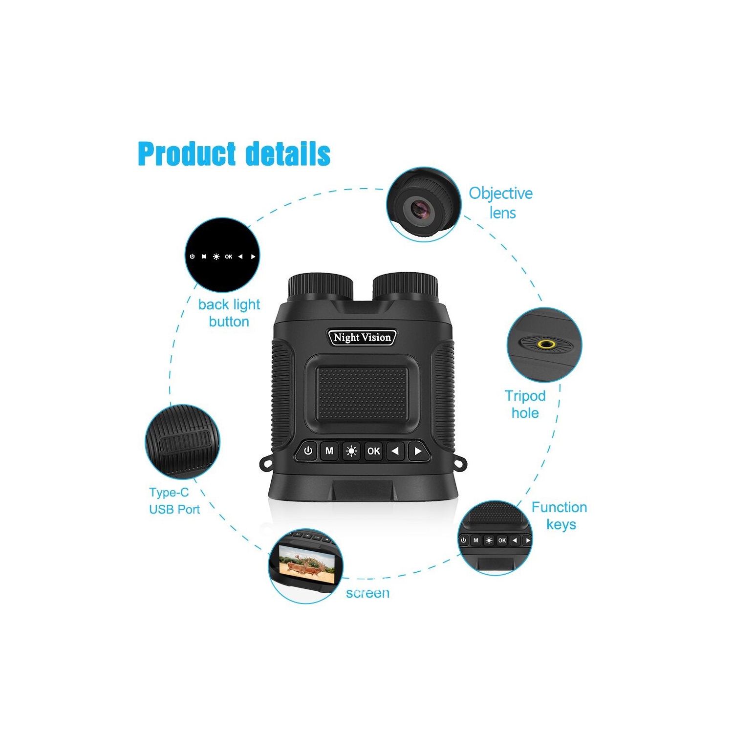Lunettes de vision nocturne Jumelles vision nocturne pour une noirceur totale, vision nocturne infrarouge numérique
