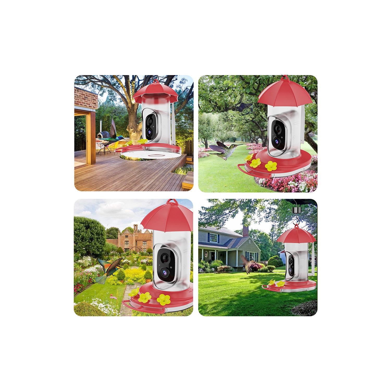 Water Feed For Birds,Smart Solar Powered Video Hummingbird Feeder, AI Bird Auto Capture Video, Ant Moat & Bee Proof, Gift for Bird Lovers