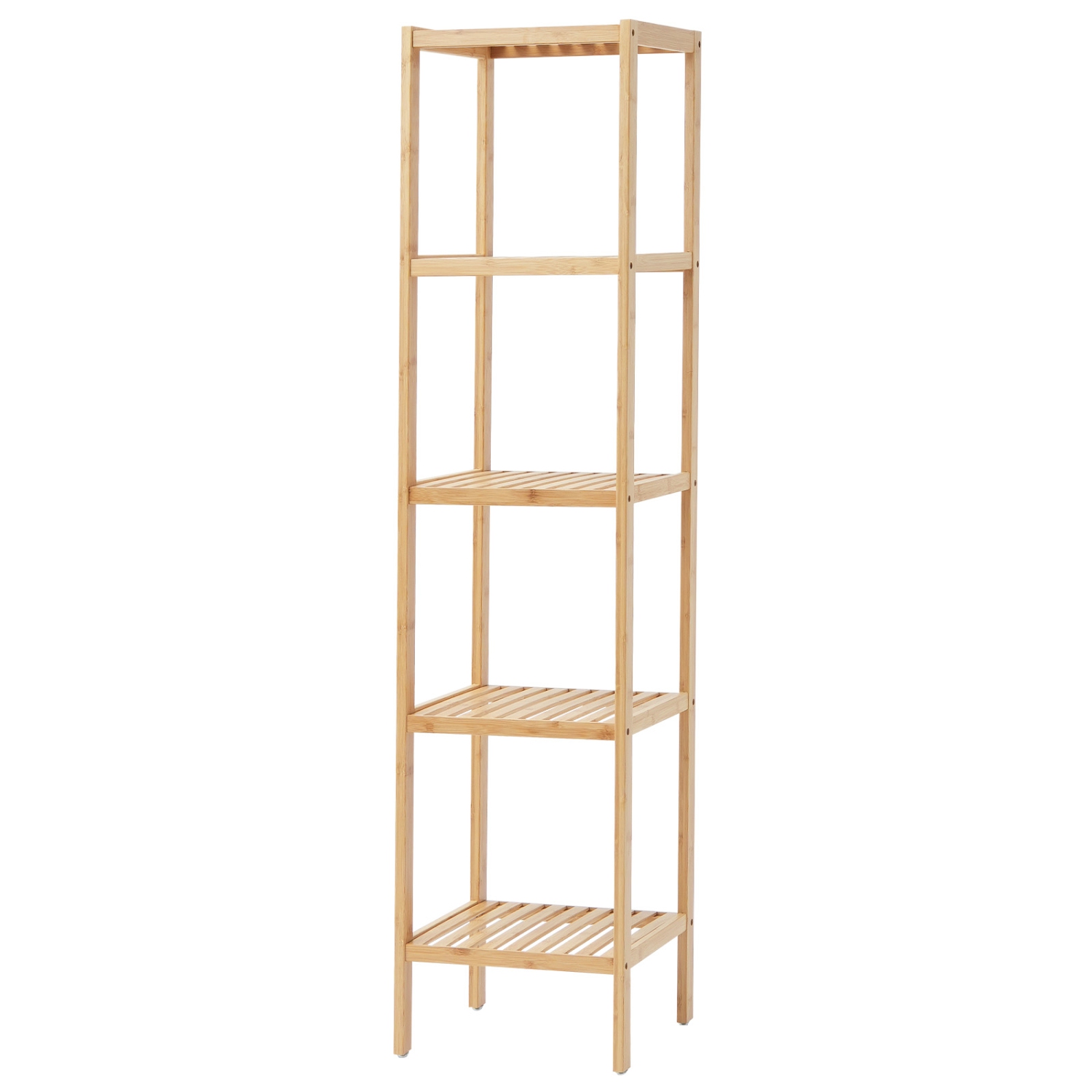 VEVOR 5-Tier Bathroom Standing Shelf, Narrow Shelving Unit,Display Storage Rack Organizer, Freestanding Flower Plant Stand, Multifunctional Bamboo