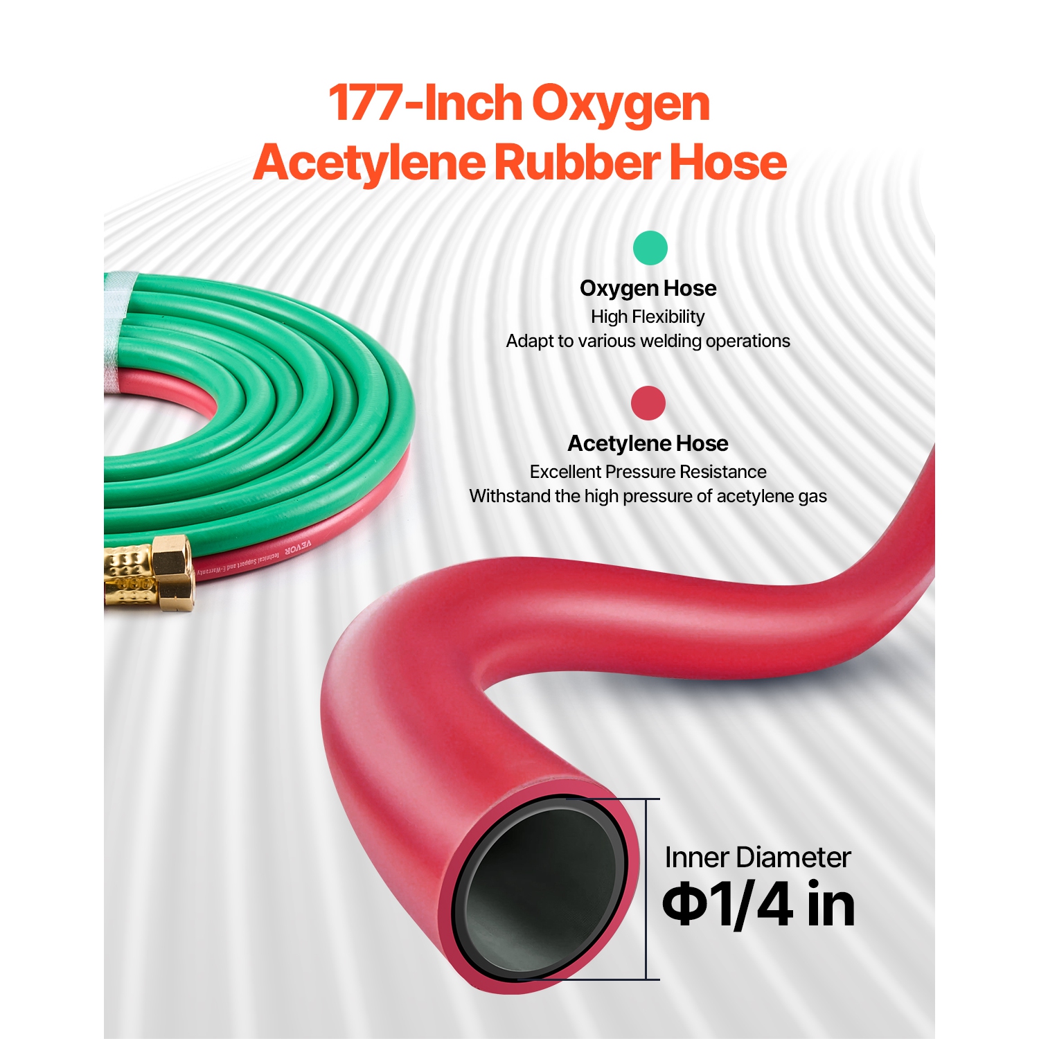 Torche de soudage VEVOR 14PCS Oxygen Acétylène, ensemble de brasage Oxy Acétylène avec deux tuyaux de 177&nbsp;po, embout de coupe, 3 embouts de