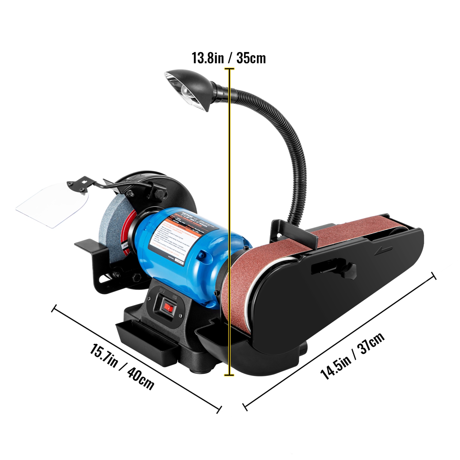 VEVOR 2 IN 1 2inch Belt Grinder for Knife Making 6inch 3450rpm per min Belt and Disc Bench Sander 90 Degree Belt Holder with Sturdy Base and LED
