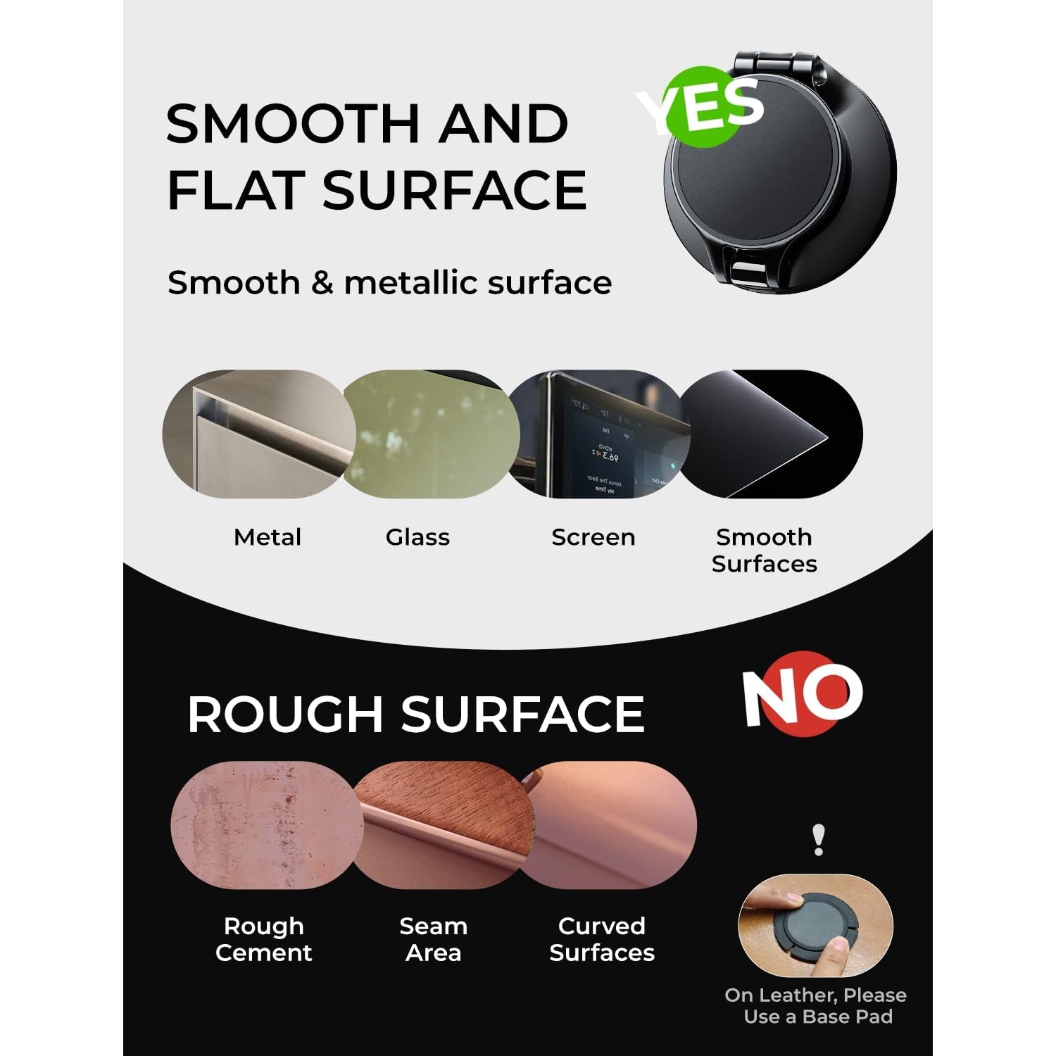 LISEN MagSafe Car Mount - Ultra Magnetic Dashboard Phone Holder for iPhone 12-16, Galaxy, Pixel, LG, OnePlus - Black