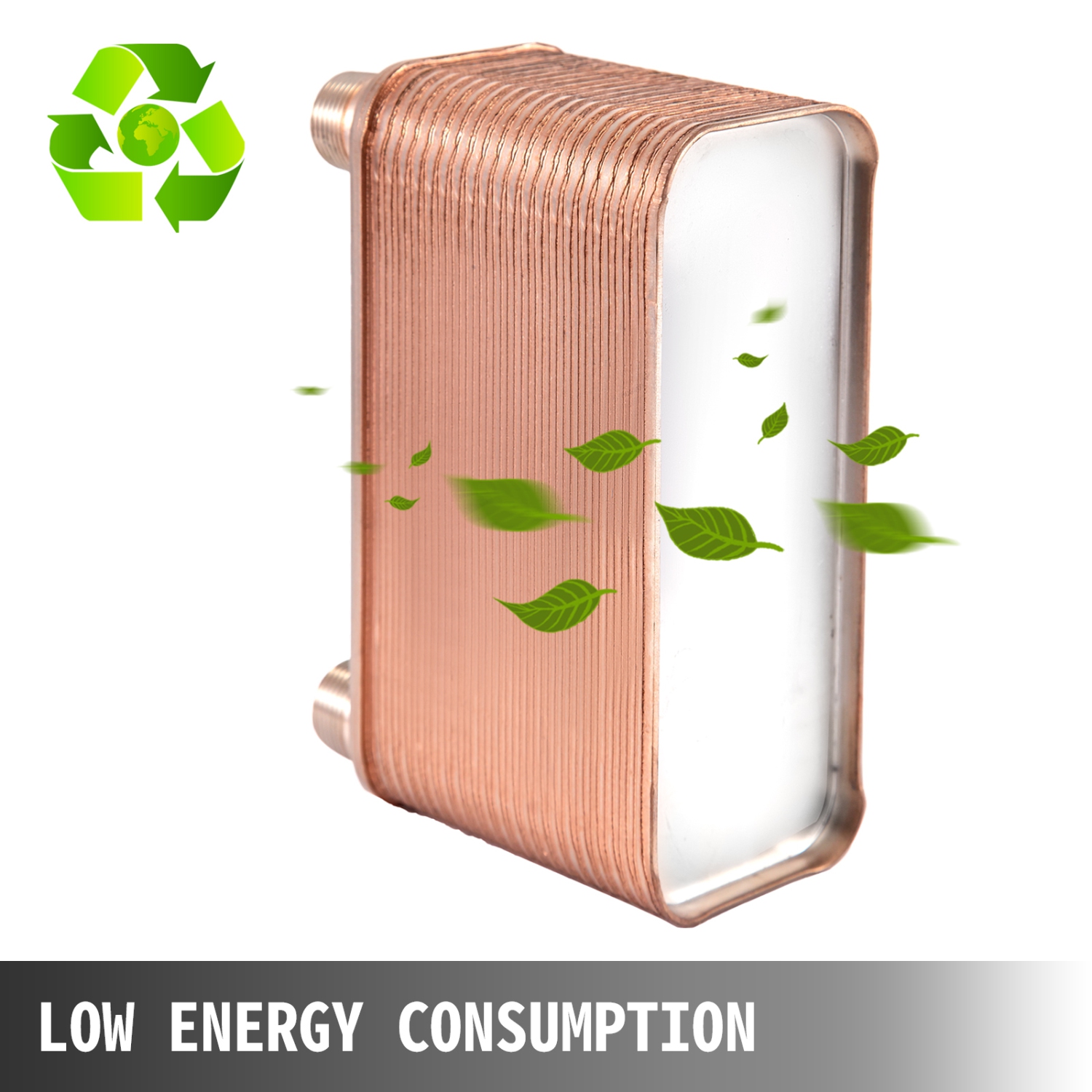 Échangeur de chaleur de 3 x 7,5&nbsp;po VEVOR 40 plaques Échangeur de chaleur à plaque brasée 316&nbsp;L échangeur de chaleur MPT 3/4 po B3-12&nbsp;A