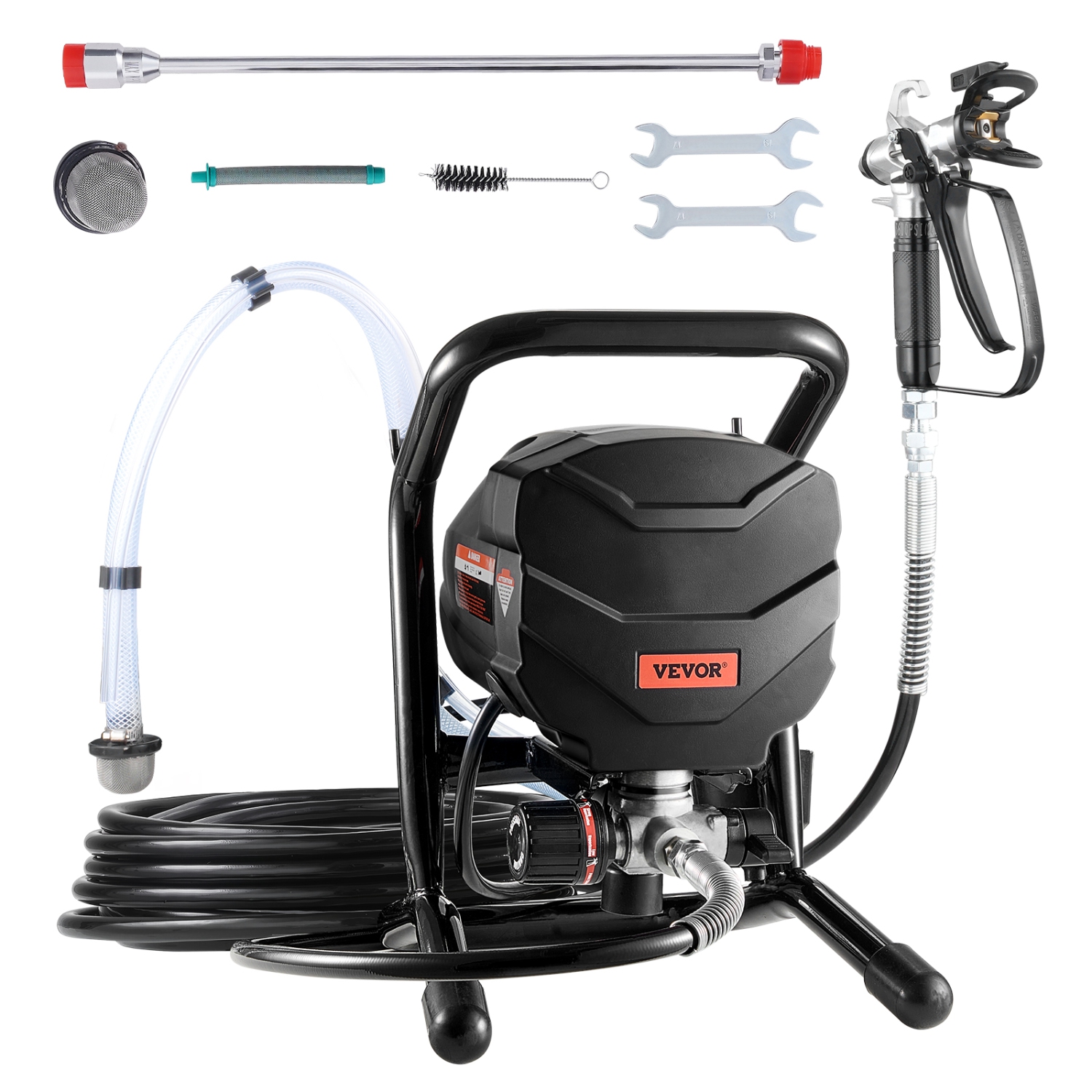 VEVOR 650W High Efficiency Stand Airless Sprayer, 3000PSI Electric Paint Sprayer Machine Extension Rod and Cleaning Kits for Interior and Exterior
