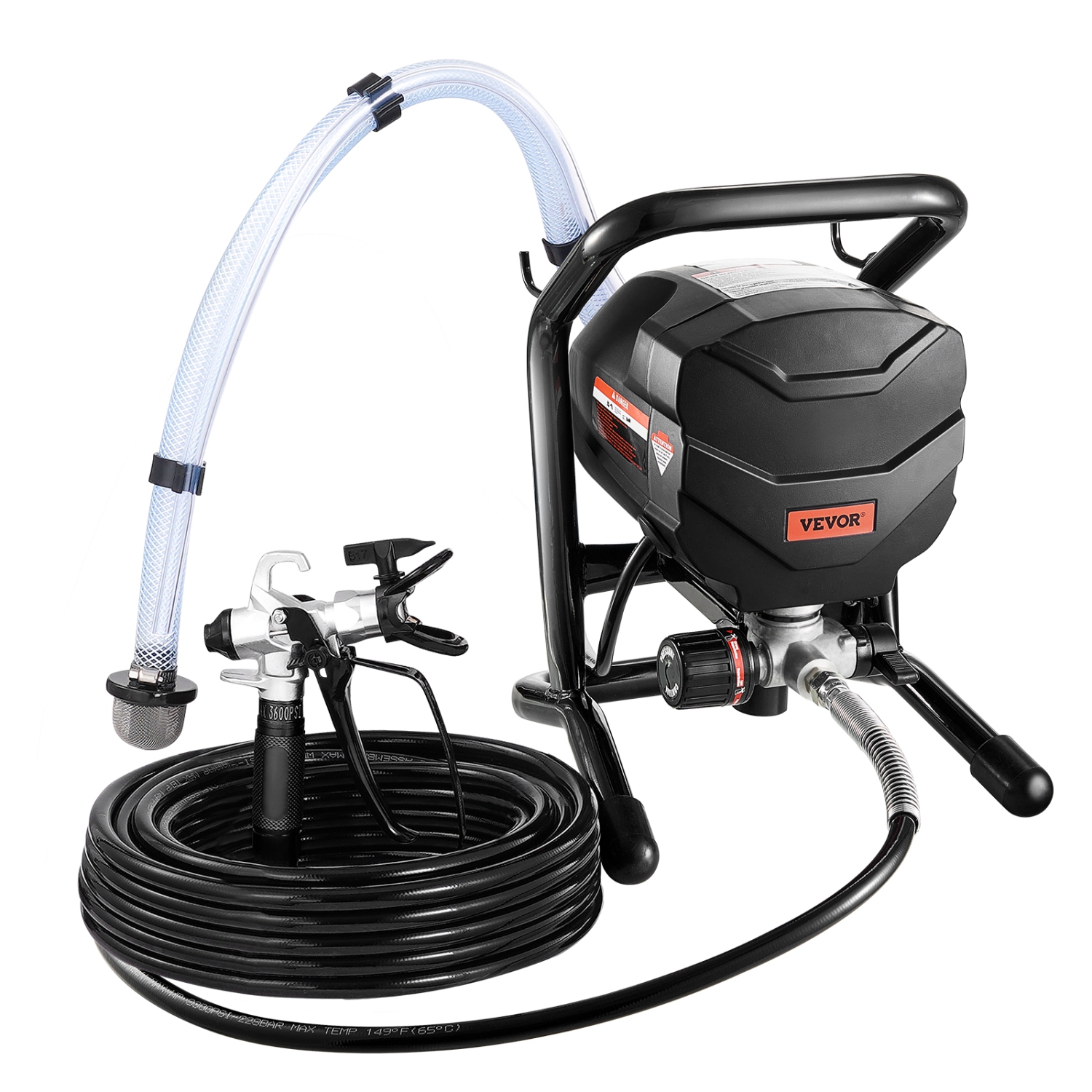 VEVOR 650W High Efficiency Stand Airless Sprayer, 3000PSI Electric Paint Sprayer Machine Extension Rod and Cleaning Kits for Interior and Exterior