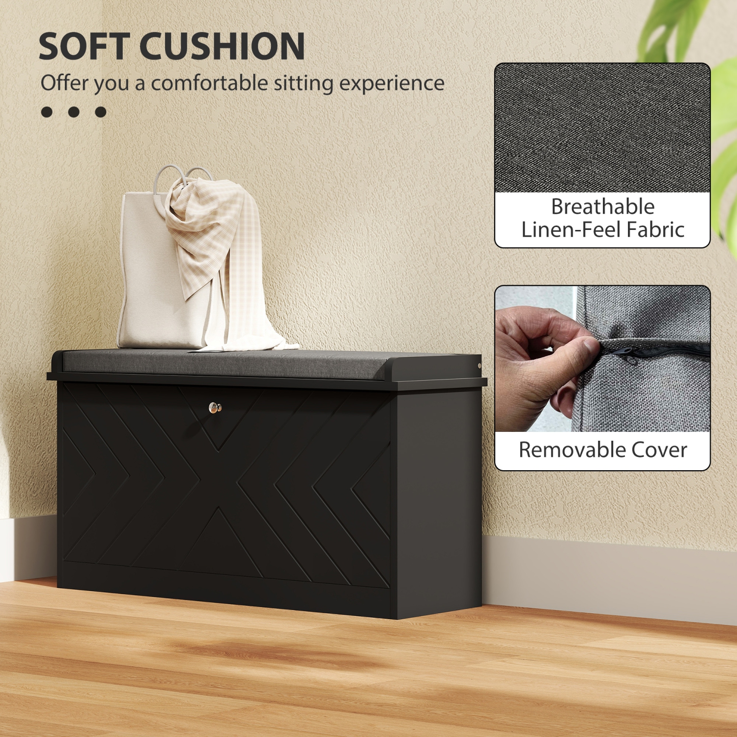 Banc à chaussures de HOMCOM, banc d'entrée avec tiroir rabattable, coussin de siège et tablette réglable pour 4-8 paires de chaussures pour couloir,