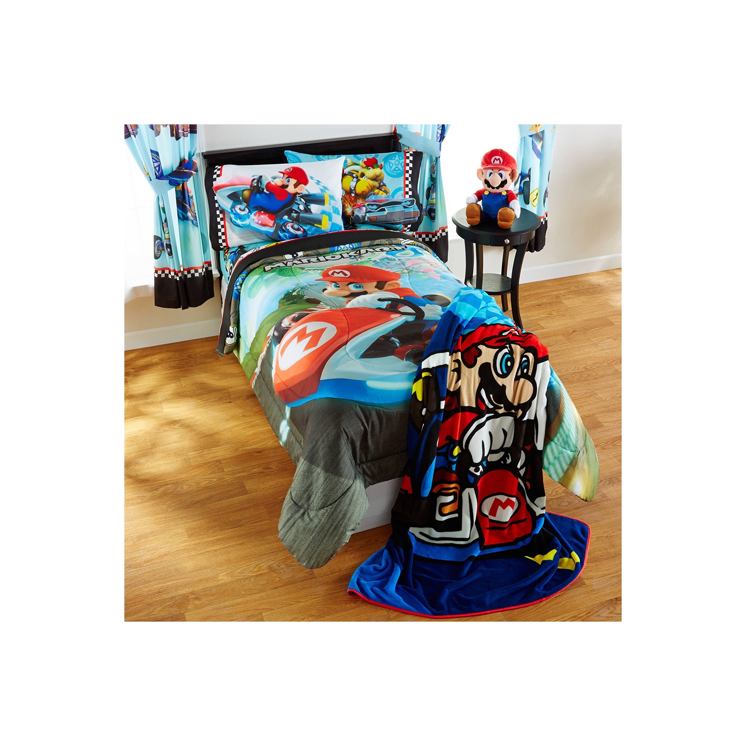 Super Mario MarioKart-8 – Couverture pelucheuse «&nbsp;We Own the Road&nbsp;» pour lit jumeau ultra-douce pour enfants