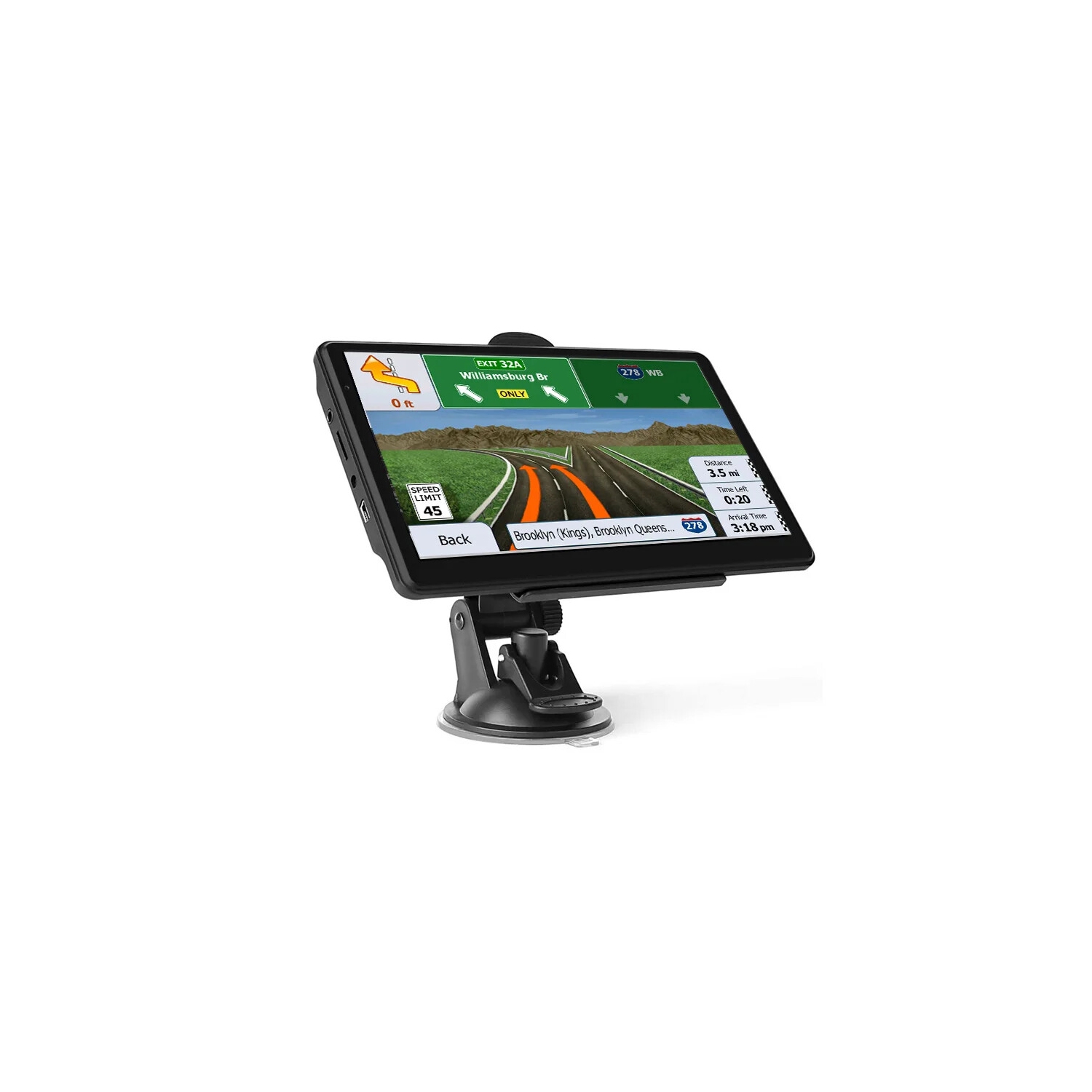 Système de navigation GPS à écran tactile de 7&nbsp;po avec guidage vocal et avertissement de vitesse, préinstallation des cartes