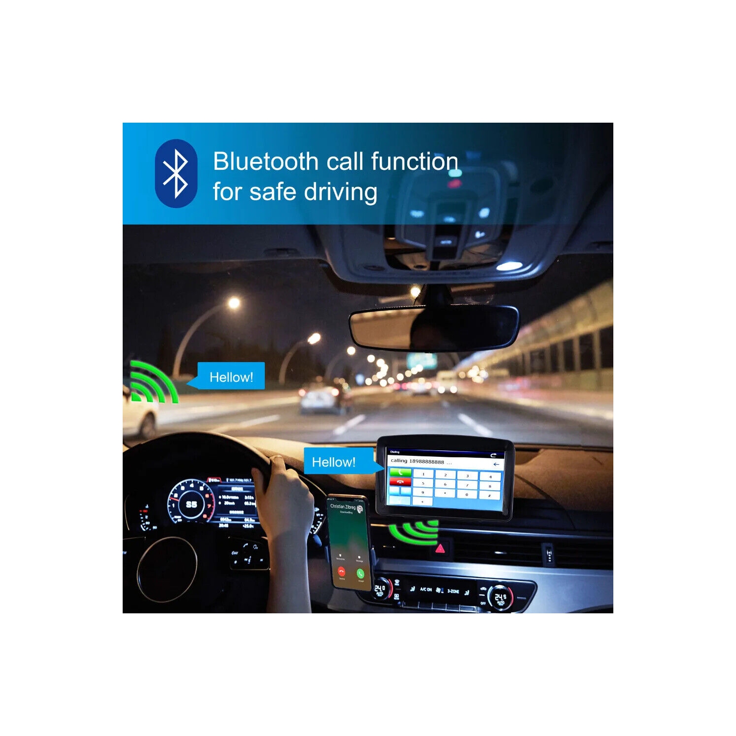 Système de navigation GPS à écran tactile de 7&nbsp;po avec guidage vocal et avertissement de vitesse, préinstallation des cartes