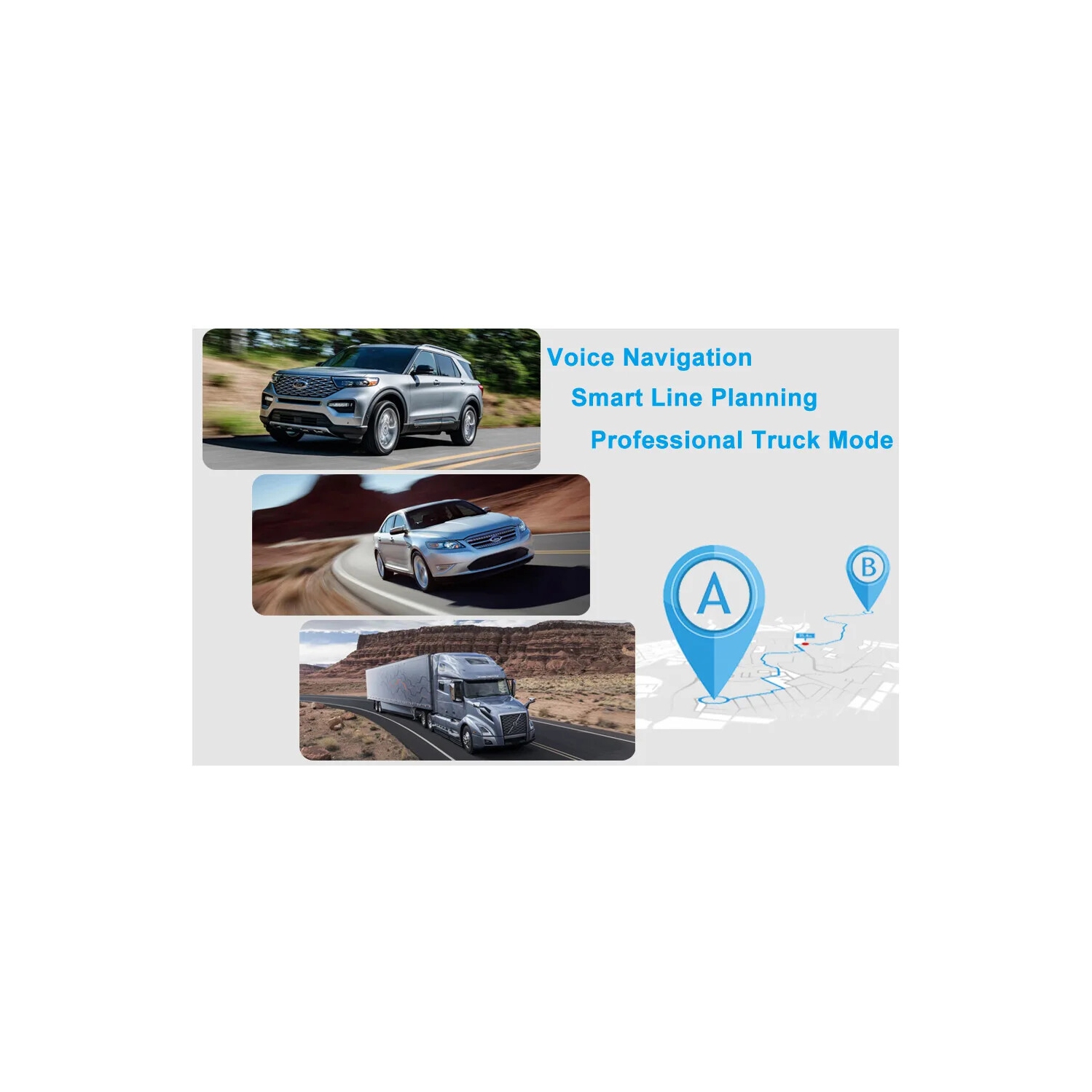 Système de navigation GPS à écran tactile de 7&nbsp;po avec guidage vocal et avertissement de vitesse, préinstallation des cartes