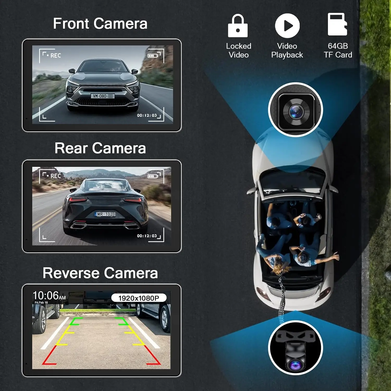 Chaîne stéréo auto portative 9 po Apple CarPlay et Android, caméra de recul 1080p, navigation GPS/Mirror Link/Bluetooth
