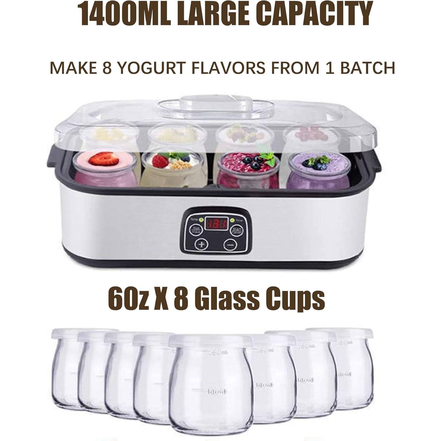Probiotic Yogurt Motor,Probiotic Yogurt Maker with Adjustable Temperature Control,1400ML Yogurt Maker,Multi-Function Yogurt Machine for Home Use