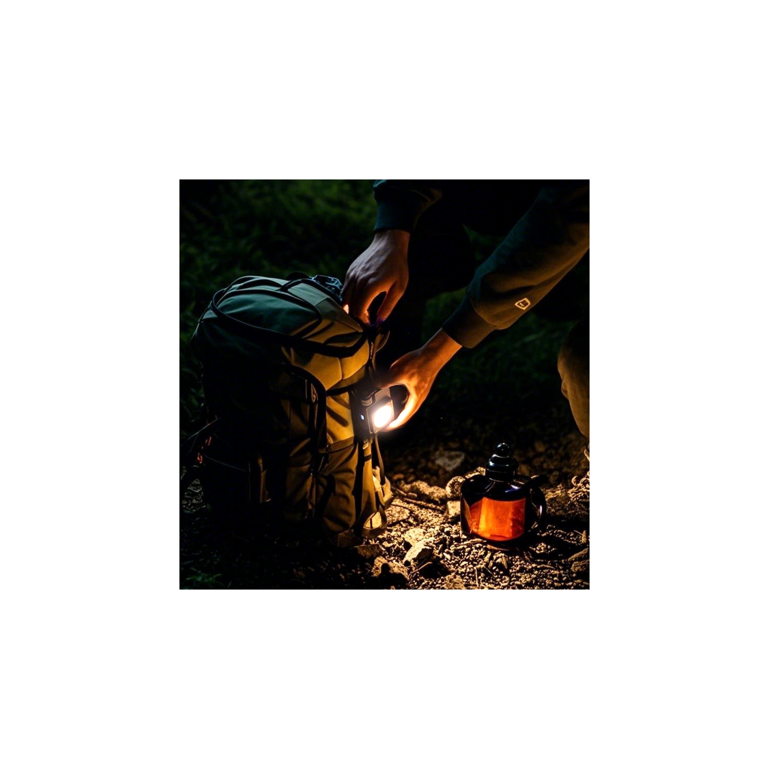 LED camping light USB charging outdoor multi-function magnetic multi-light source COB work inspection light - green