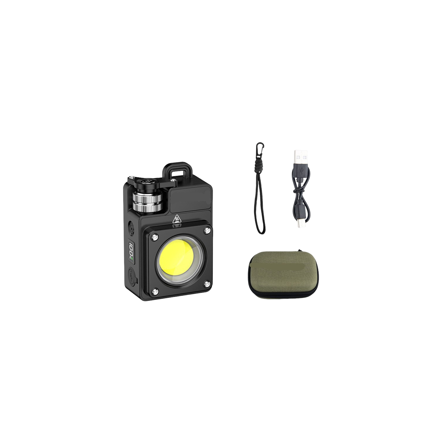LED camping light USB charging outdoor multi-function magnetic multi-light source COB work inspection light - black