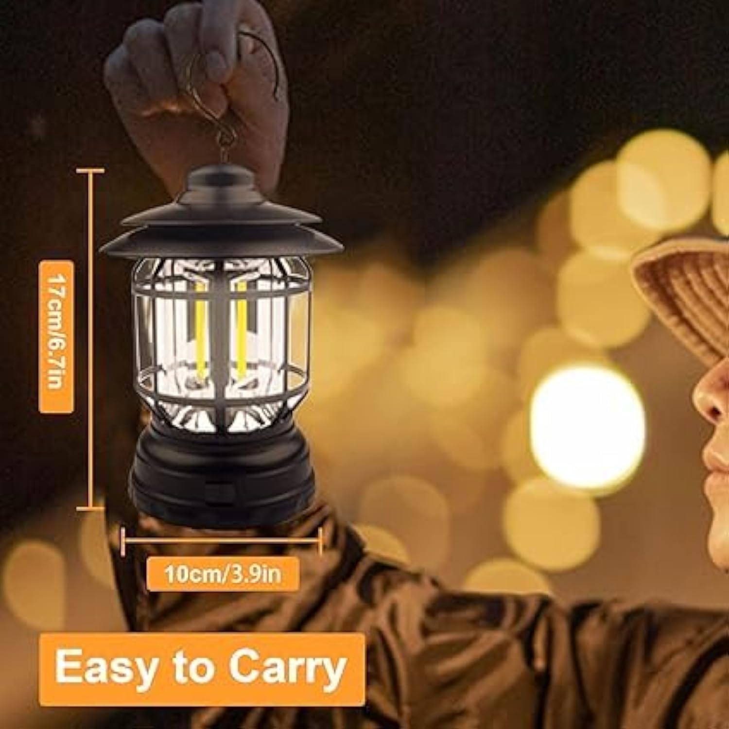 Lampe de tente portative multifonction LED pour camping extérieur - type de pile [noir]