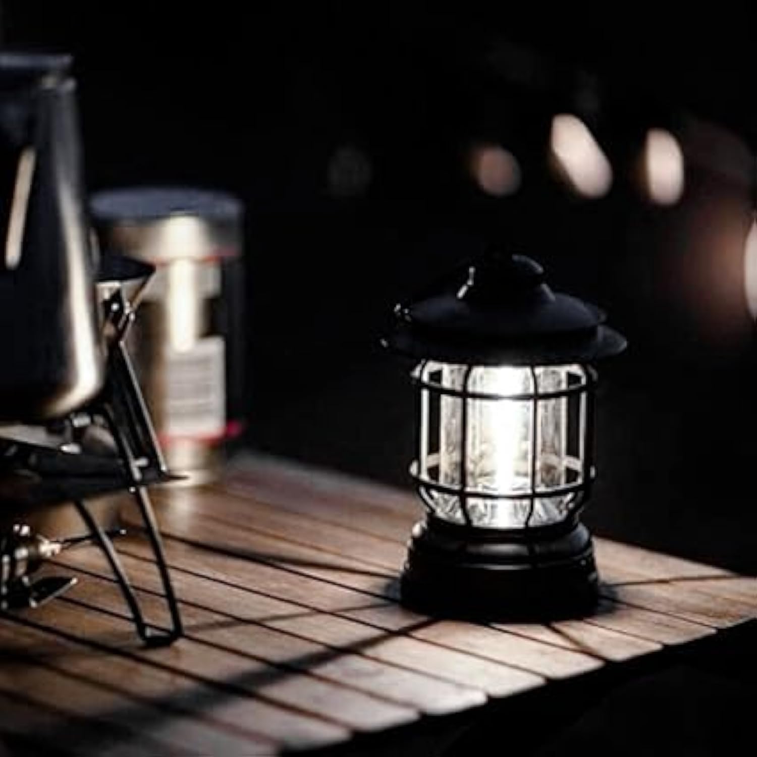 Lampe de tente portative multifonction LED pour camping extérieur - type de pile [noir]