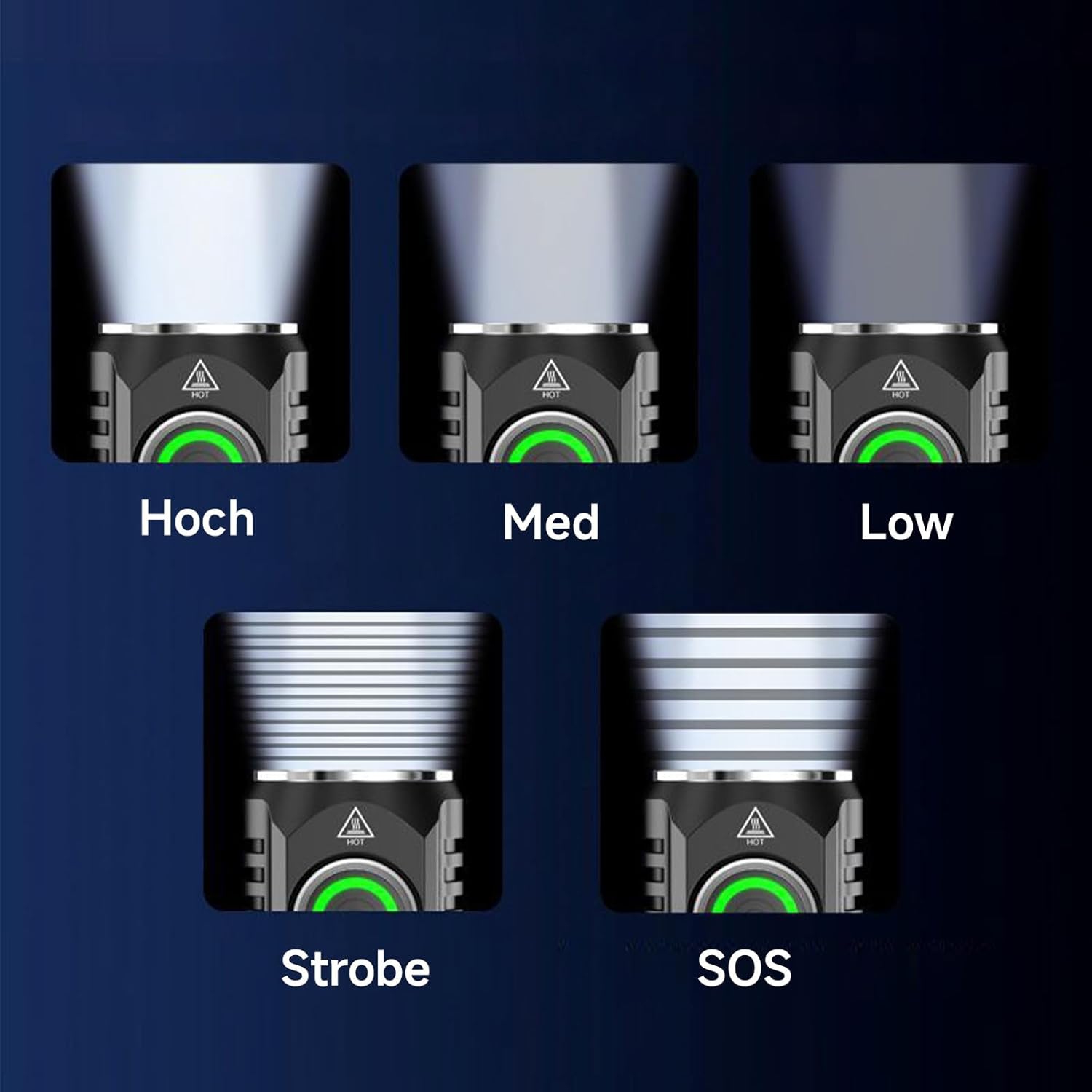 Mini Flashlight, Super Bright LED Flashlight, 1200 Lumens, Small Light, USB C Rechargeable, 5 Modes, IPX6 Waterproof, Suitable for Outdoor