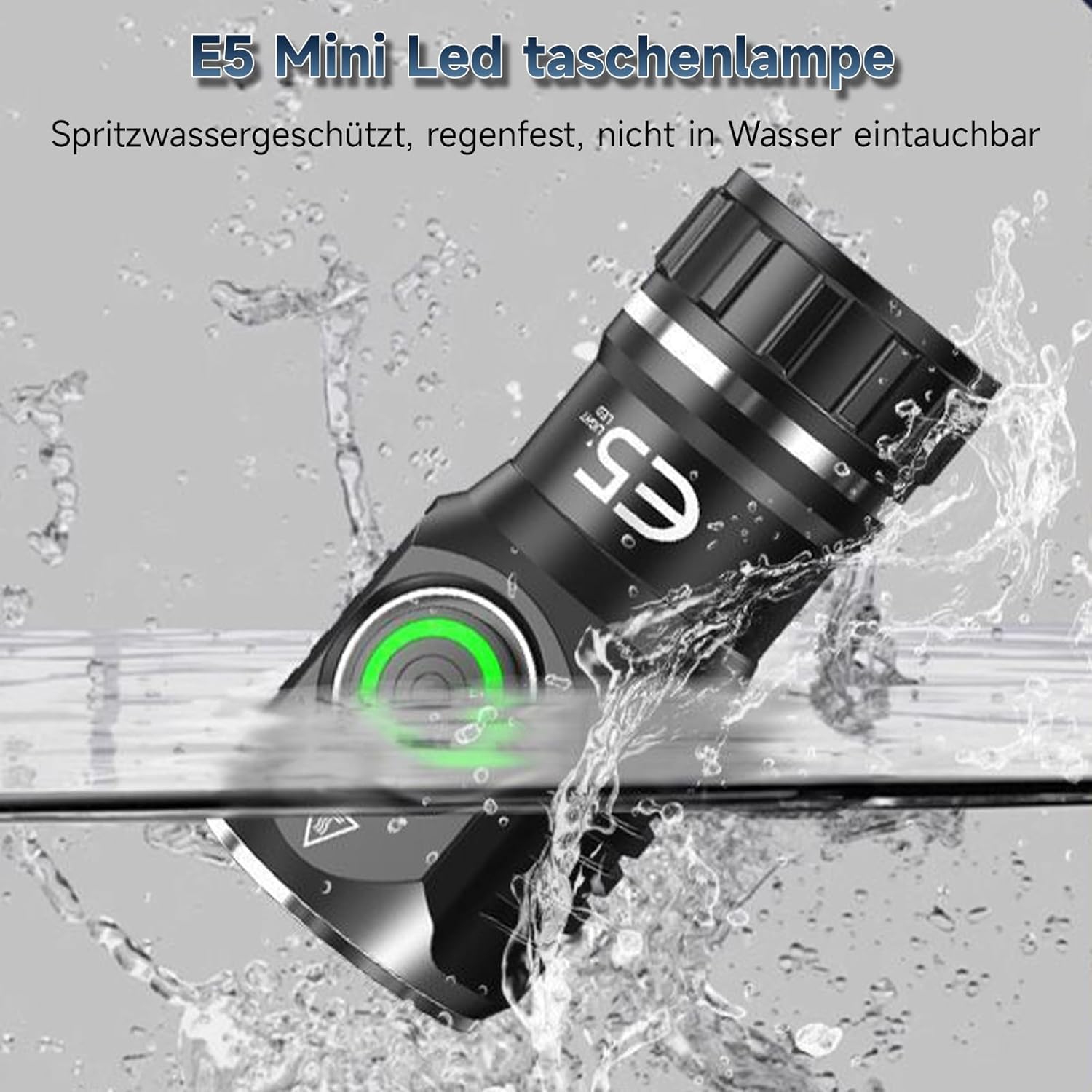 Mini Flashlight, Super Bright LED Flashlight, 1200 Lumens, Small Light, USB C Rechargeable, 5 Modes, IPX6 Waterproof, Suitable for Outdoor