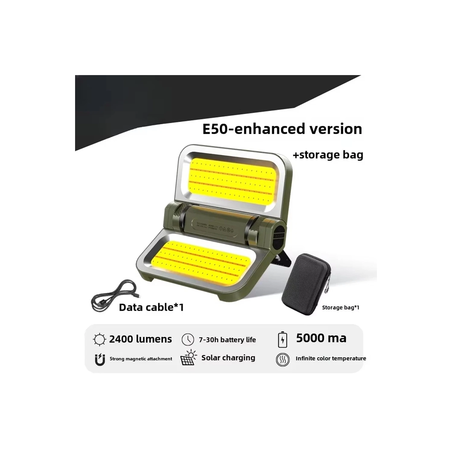 Outdoor camping light rechargeable long battery life solar emergency light home power outage backup lighting